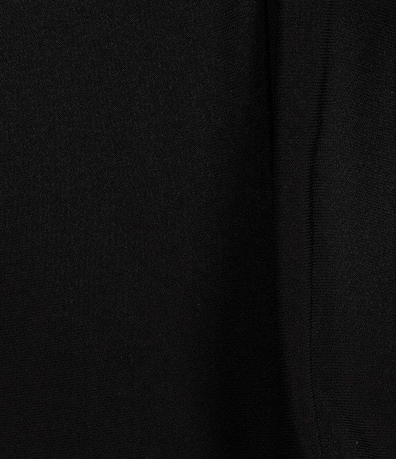 Anne Klein Plus Size Ruffle Combo Short Sleeve Round Neck Knit Top Product Image