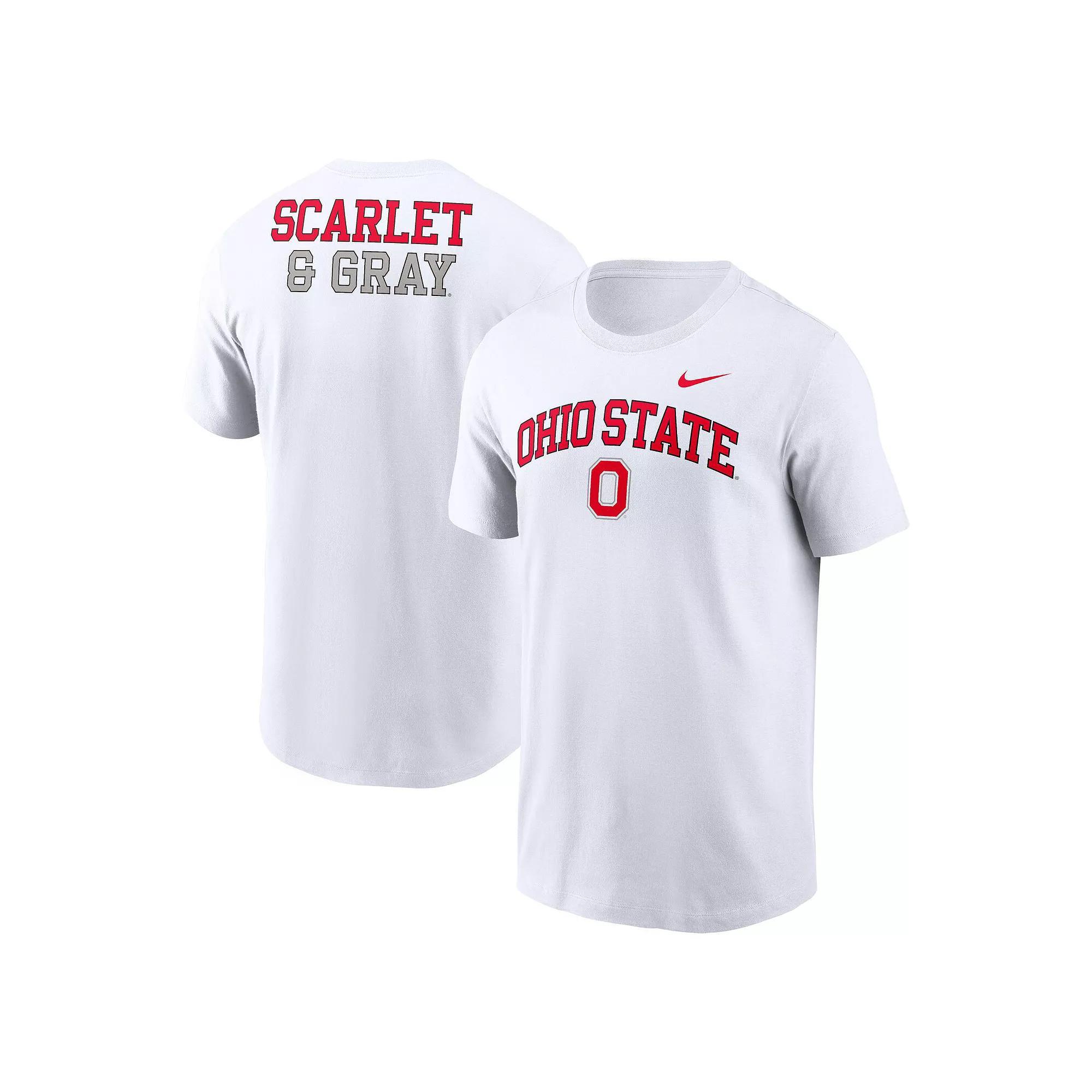 Men's Nike White Ohio State Buckeyes Blitz 2-Hit T-Shirt, Size: Large Product Image