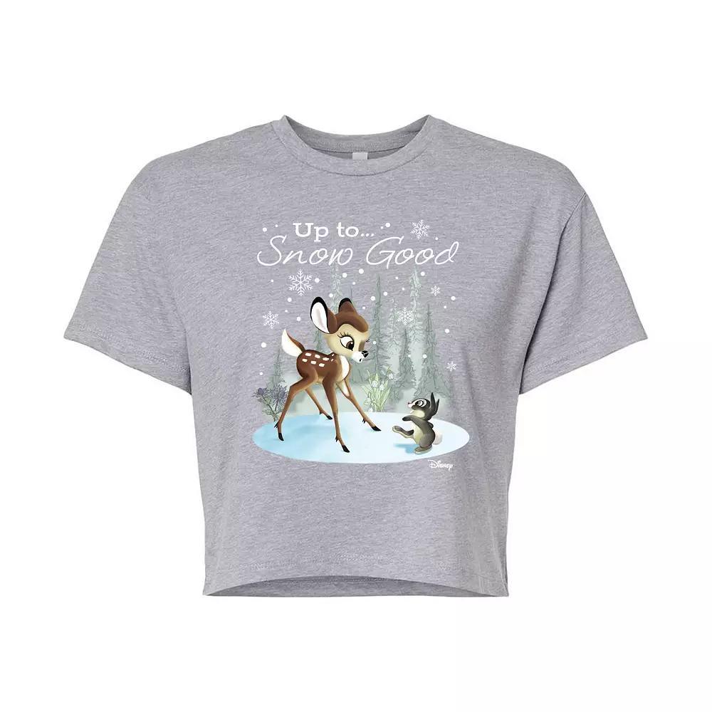 Disneys Bambi Womens Up To Snow Good Cropped Tee, Girls Product Image