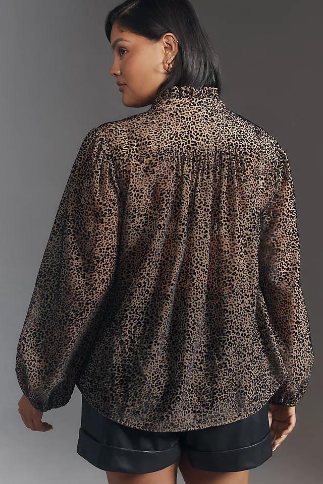 The Estela Sheer Printed Blouse: Burnout Edition Product Image