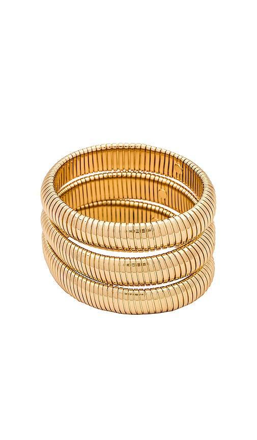 Ettika Golden Hour Stretch Bracelets in 18K Gold Plated or Rhodium Plated, Set of 3 Product Image