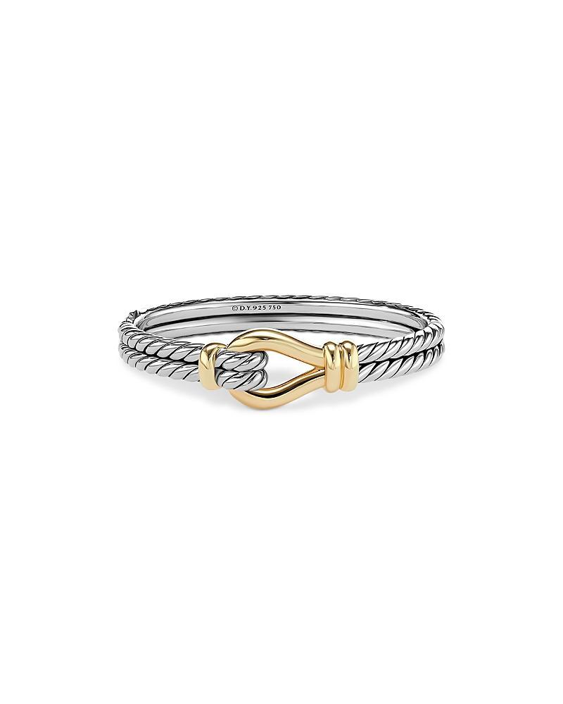 16mm Thoroughbred Loop Cuff Bracelet in Silver & 18k Gold Product Image