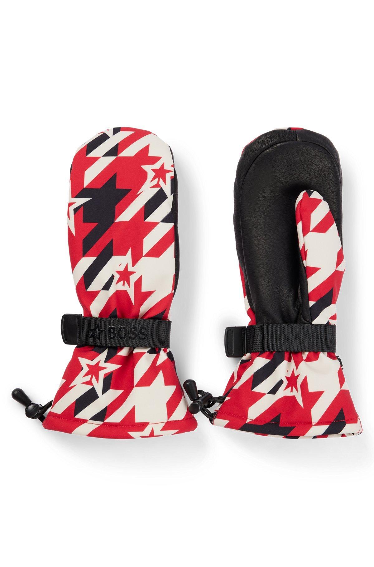 BOSS x Perfect Moment logo-strap ski gloves with leather facing Product Image