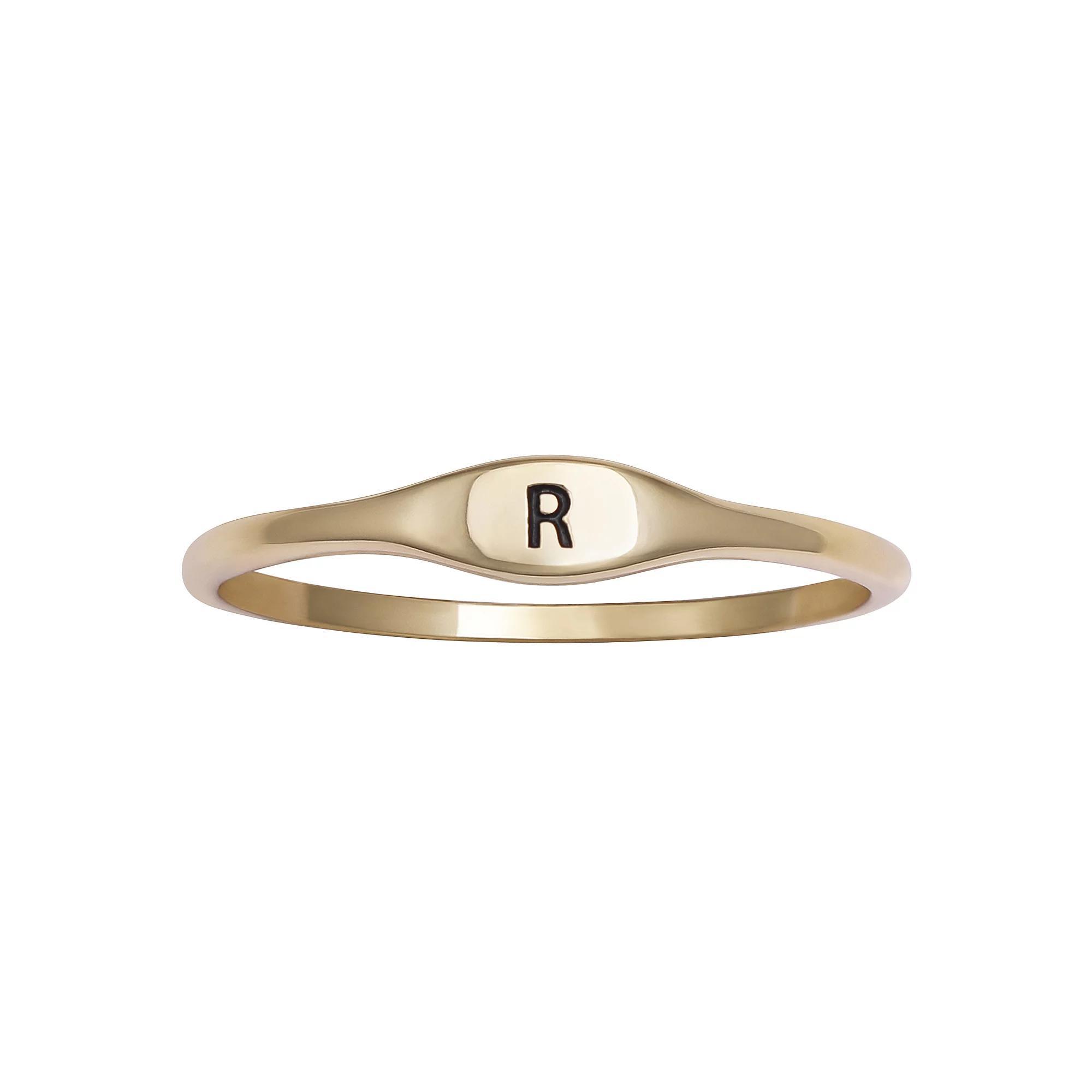 PRIMROSE Polished Oval Oxidized Initial Ring, Women's, Size: 9, Gold Tone G Product Image