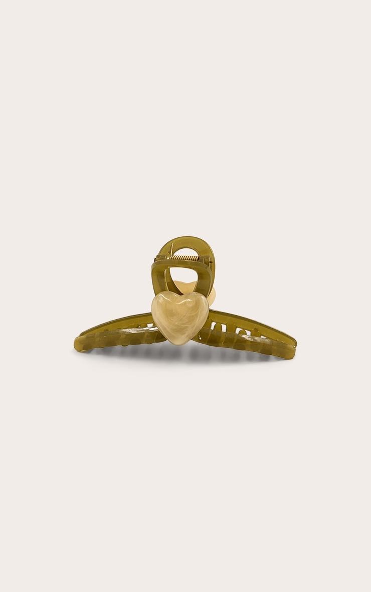 Smokey Jade Heart Claw Clip Product Image
