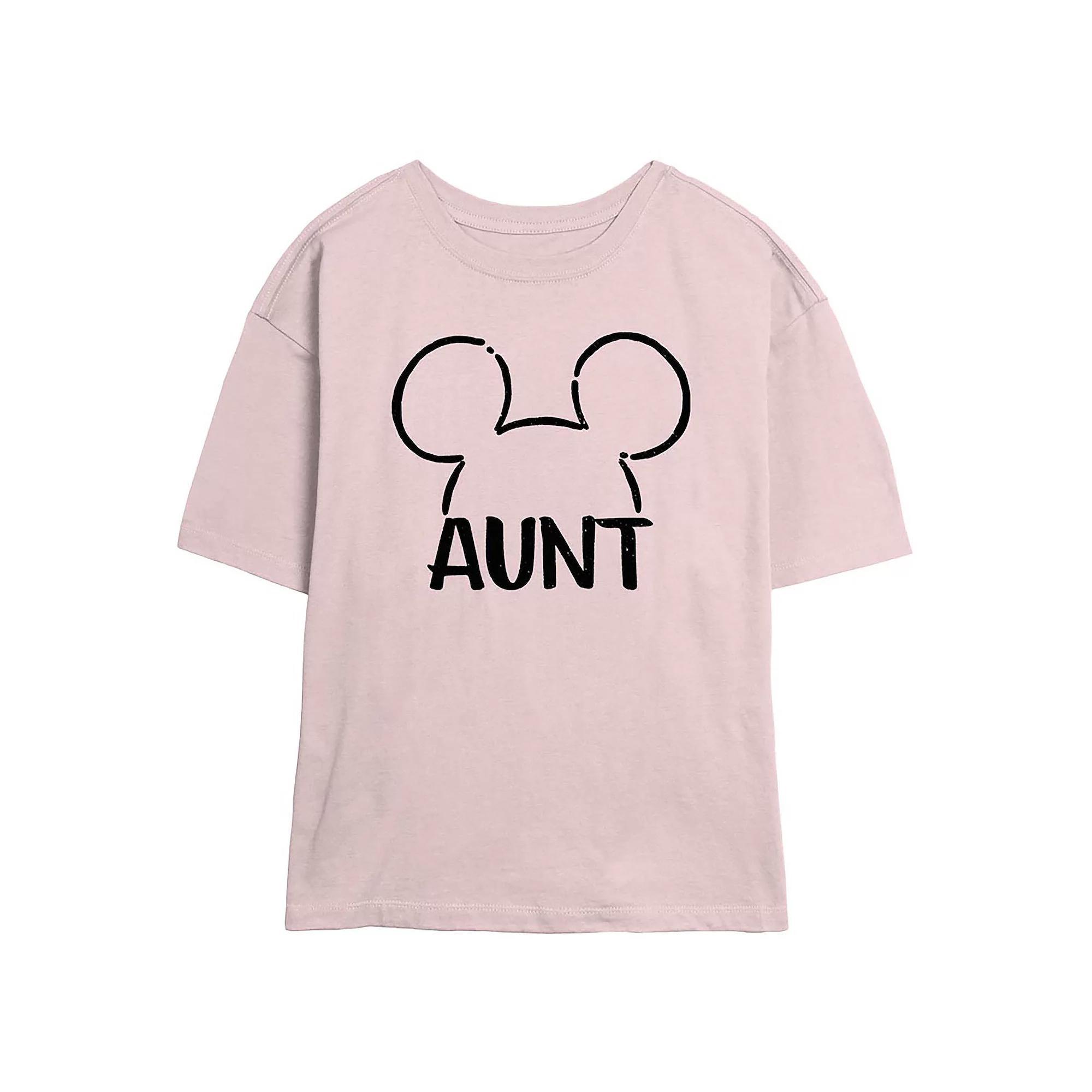 Disney's Mickey Mouse Aunt Ears Women's Skimmer Graphic Tee, Size: Large, Blush Product Image