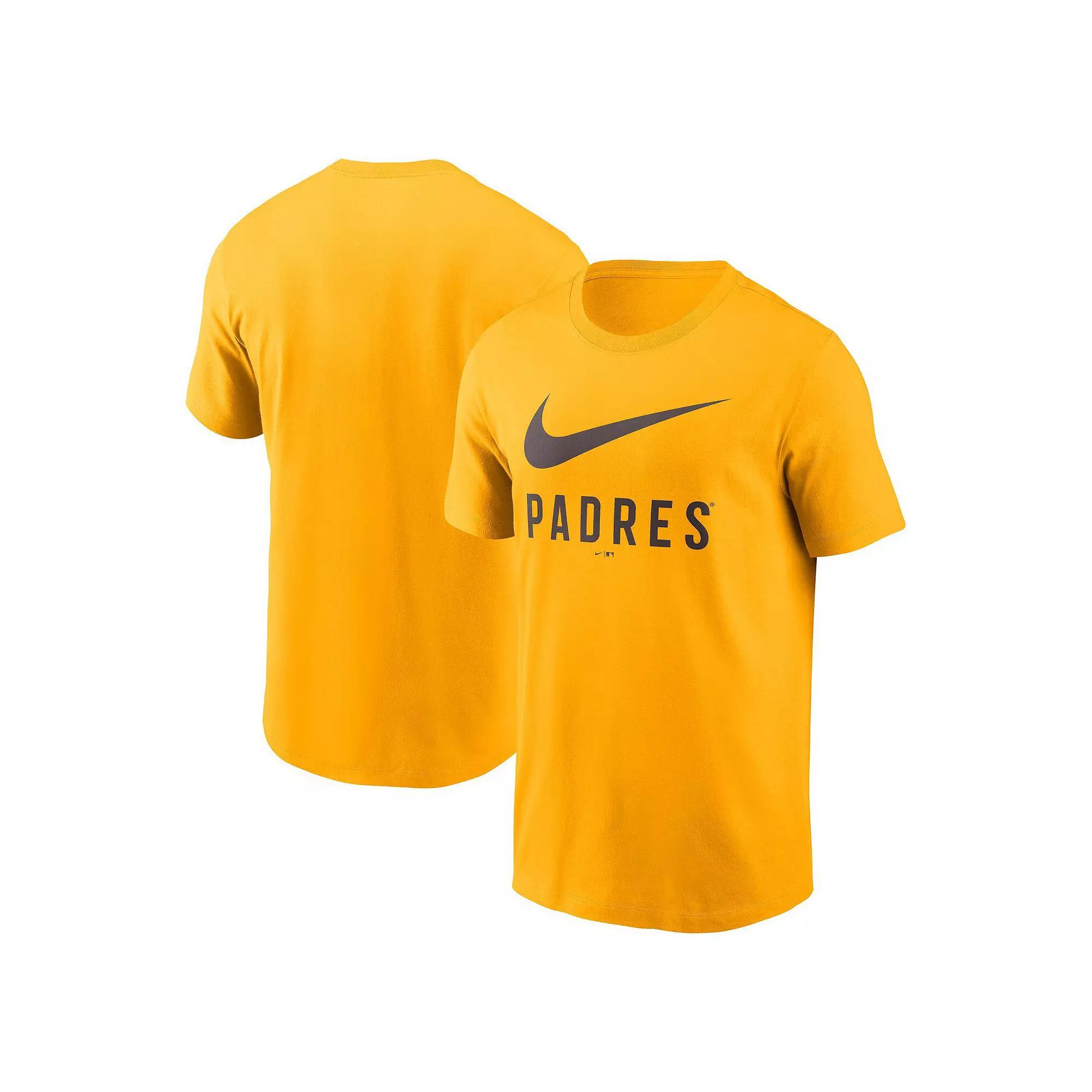 Men's Nike Gold San Diego Padres Swoosh T-Shirt, Size: 2XL Product Image