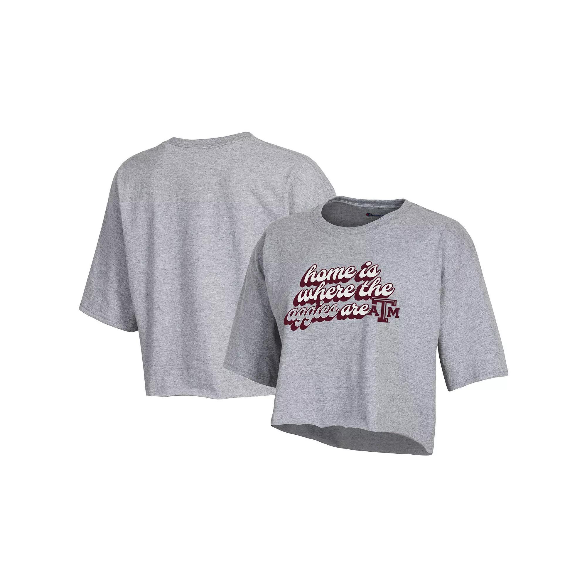 Women's Champion Gray Texas A&M Aggies Boyfriend Cropped T-Shirt, Size: XL, Grey Product Image