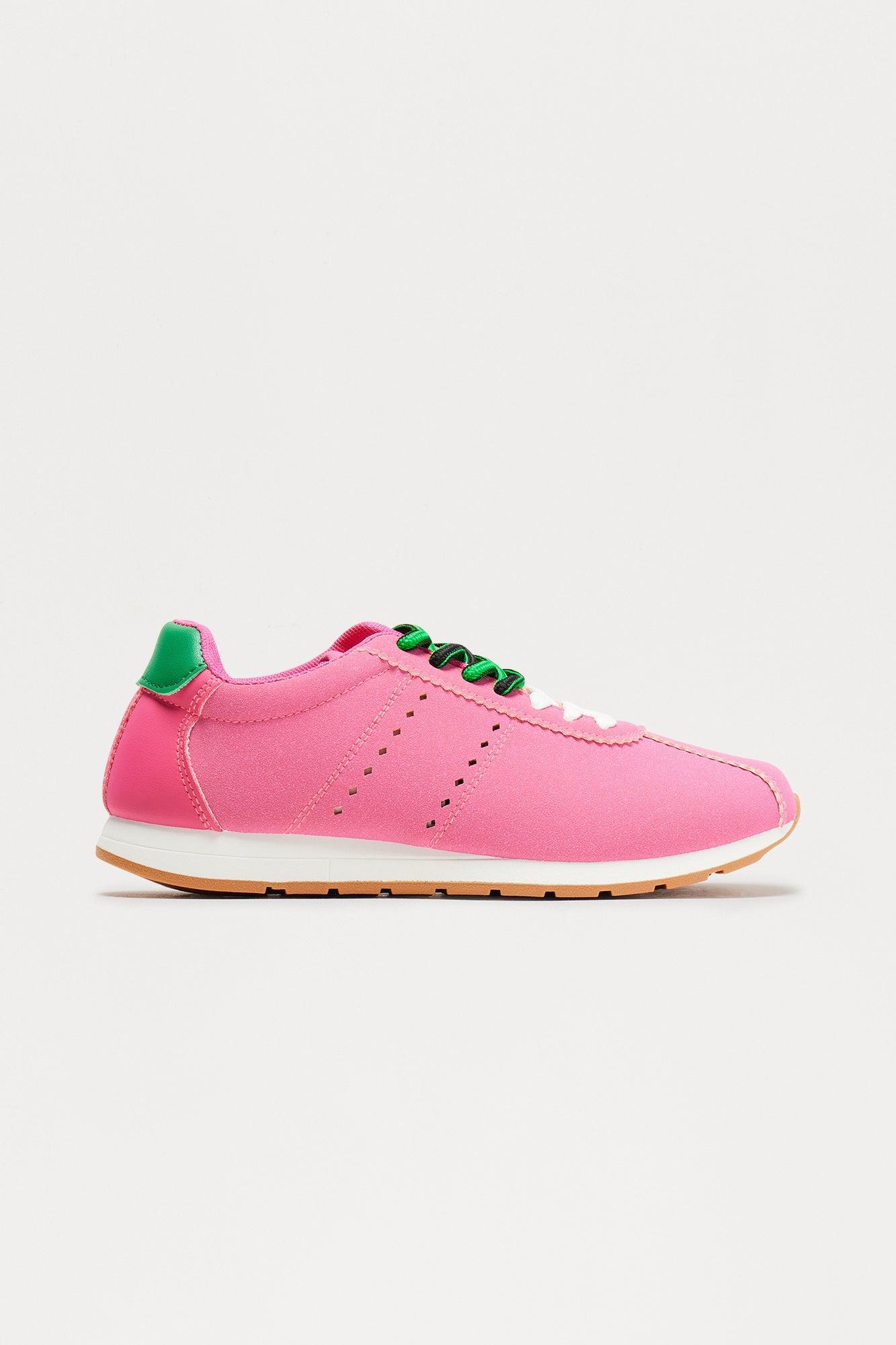 Brody Lace Up Sneakers - Pink Product Image