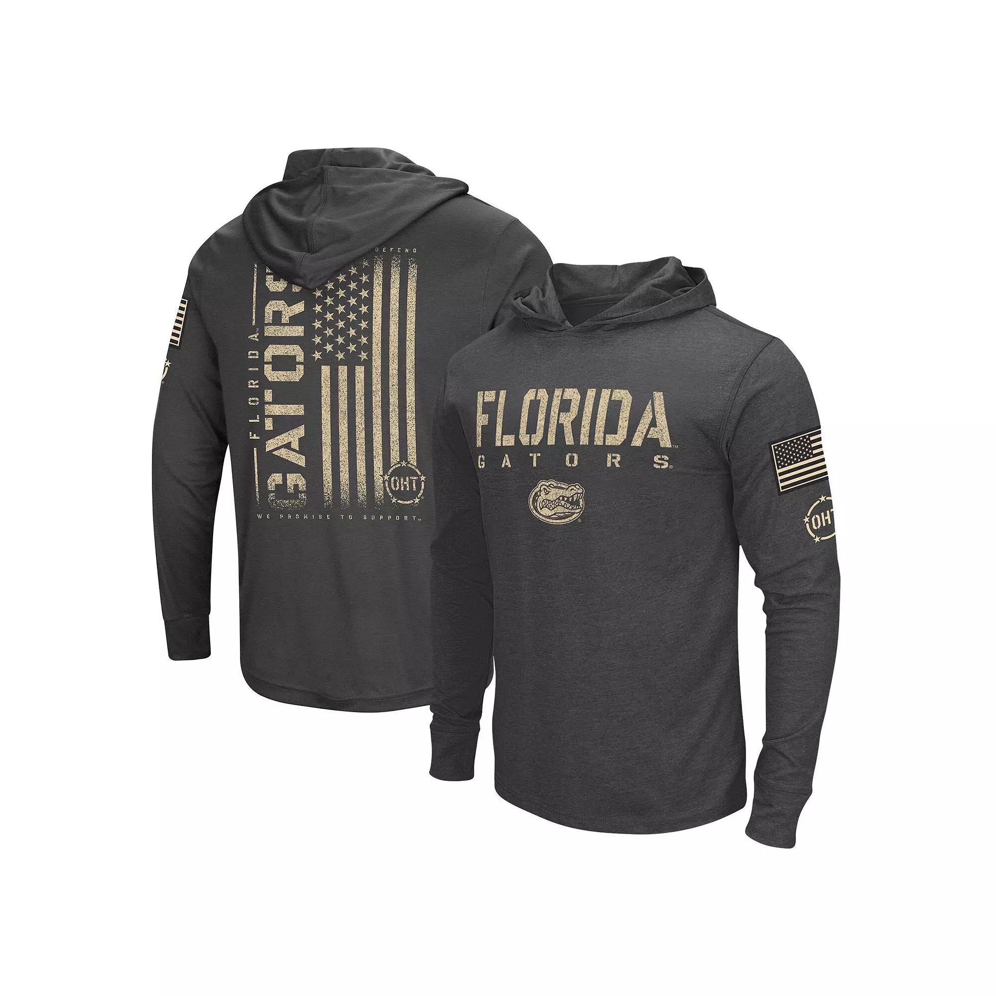 Men's Colosseum Heather Black Florida Gators Team OHT Military Appreciation Long Sleeve Hoodie T-Shirt, Size: Large, Charco Product Image