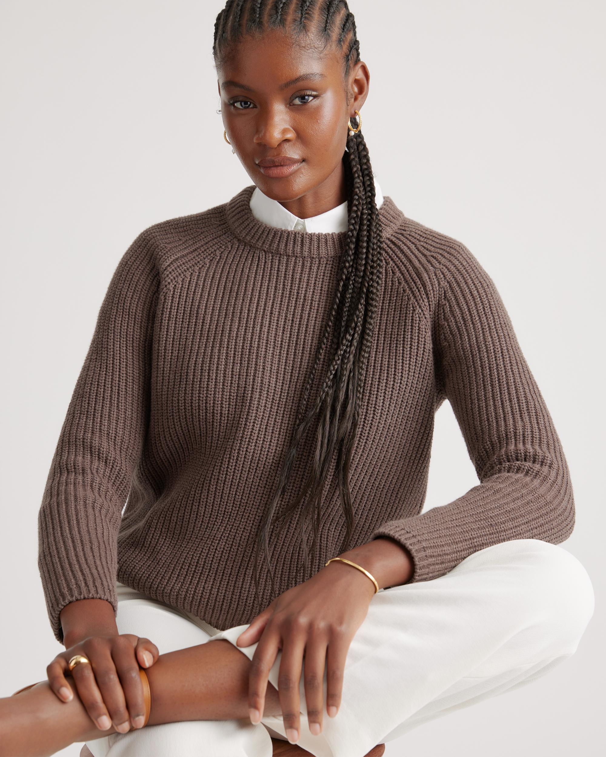 Quince | Women's Fisherman Crew Sweater Organic Cotton Product Image
