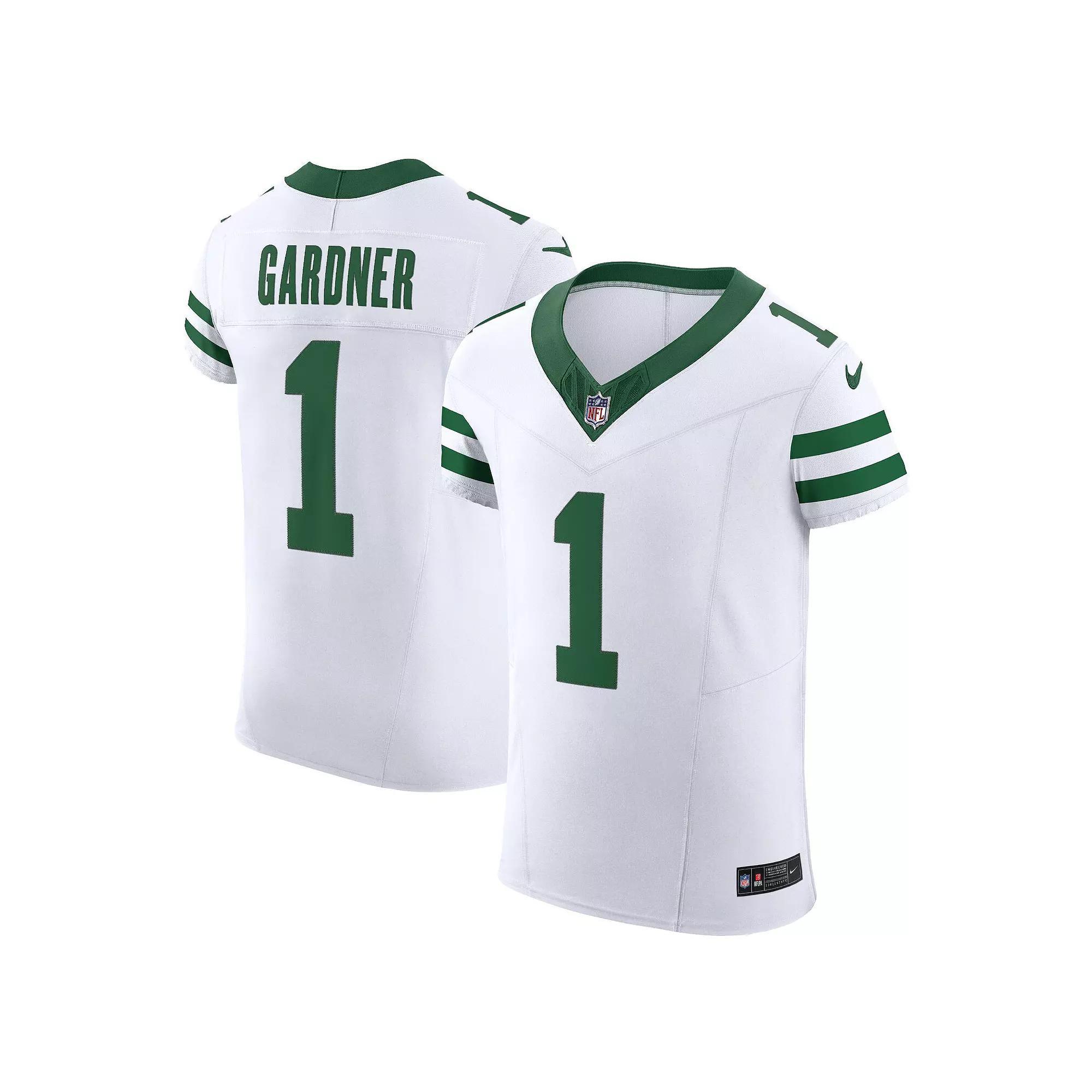 Men's Nike Ahmad Sauce Gardner White New York Jets Alternate Vapor F.U.S.E. Elite Jersey, Size: 48 Product Image