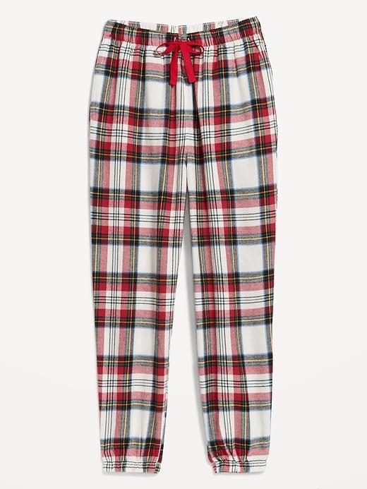 High-Waisted Flannel Pajama Joggers for Women Product Image