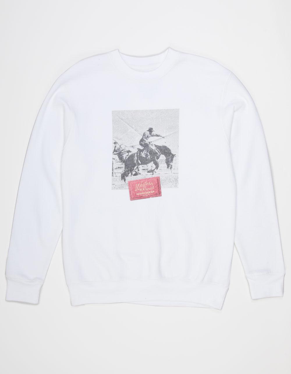 COULD'VE BEEN Not My First Rodeo Mens Crewneck Sweatshirt - WHITE Product Image
