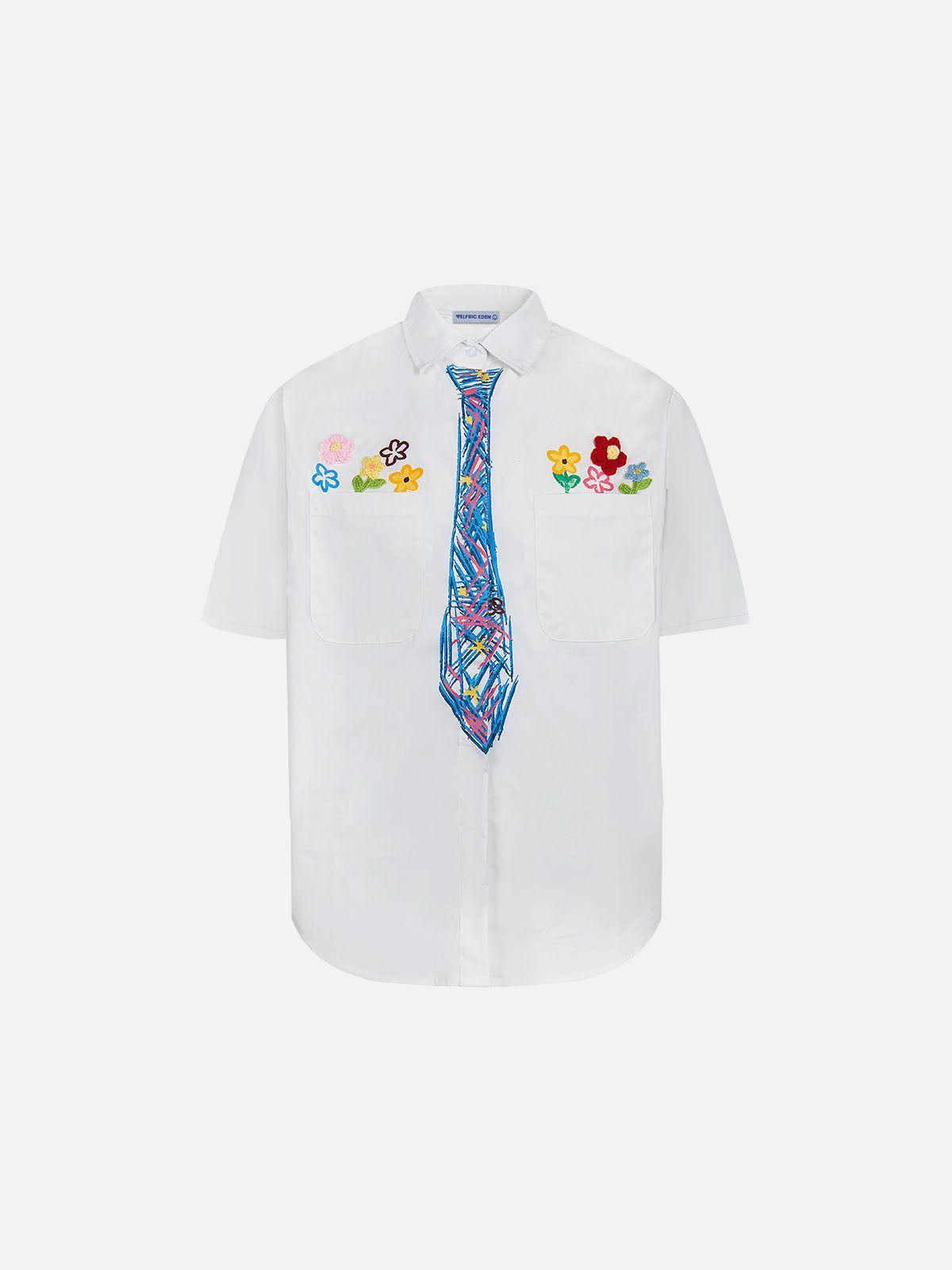 Aelfric Eden Graffiti Necktie Short Sleeve Shirt Product Image
