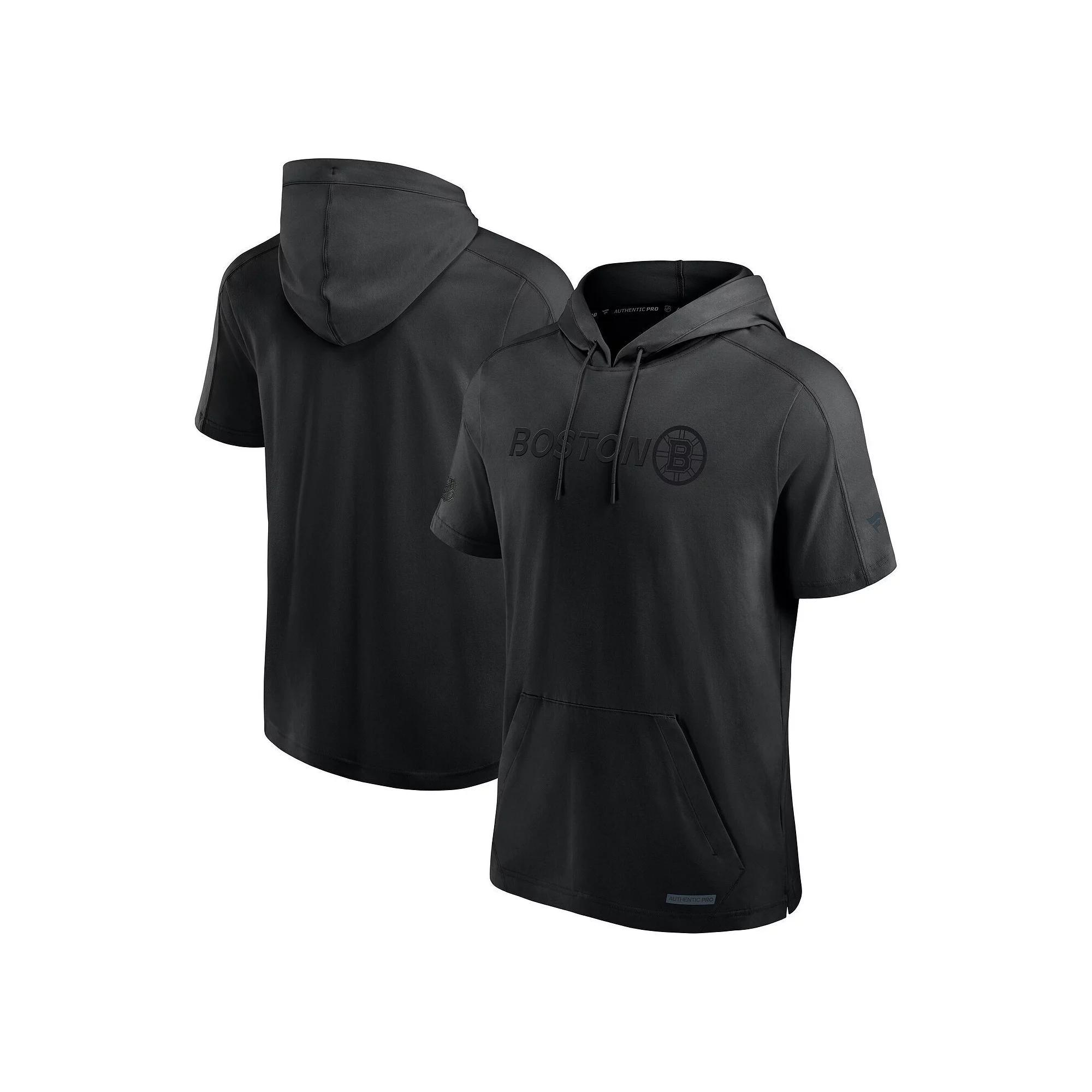 Men's Fanatics  Black Boston Bruins Authentic Pro Road Performance Short Sleeve Pullover Hoodie, Size: Small Product Image