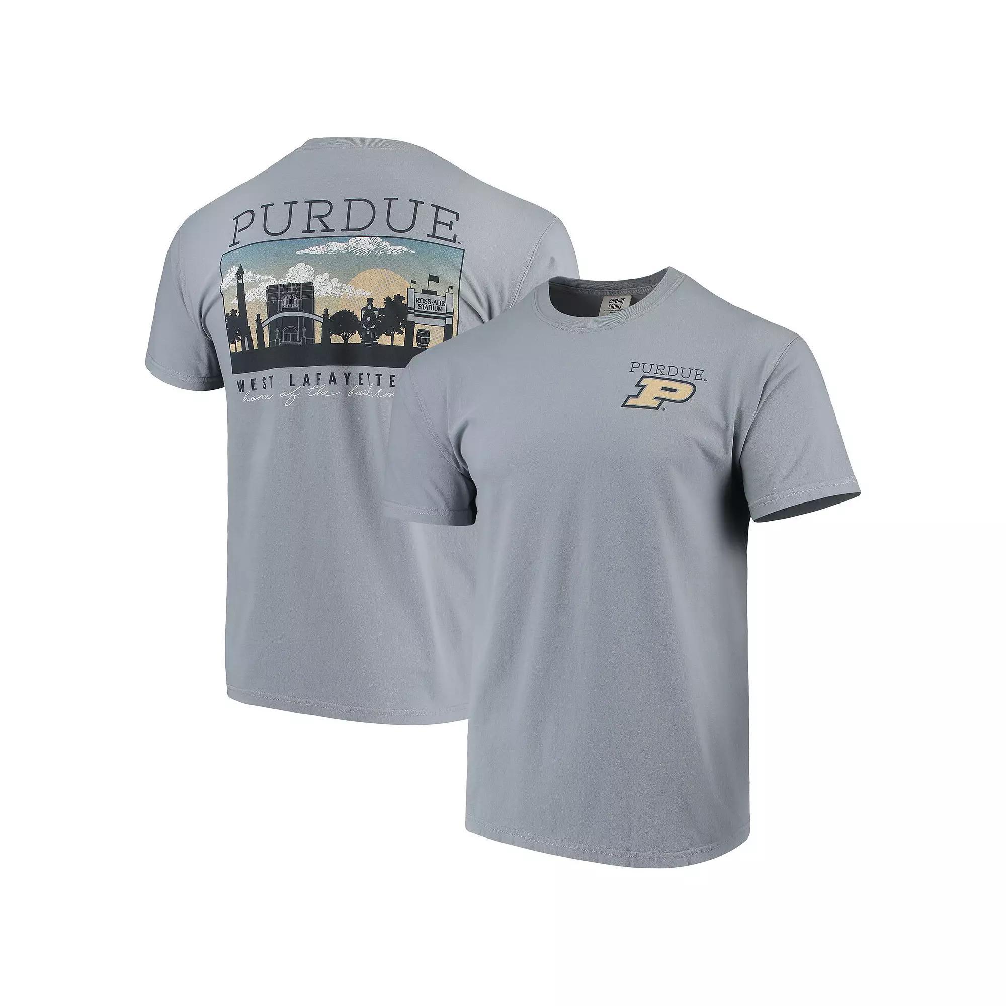 Men's Gray Purdue Boilermakers Team Comfort Colors Campus Scenery T-Shirt, Size: Medium, Grey Product Image