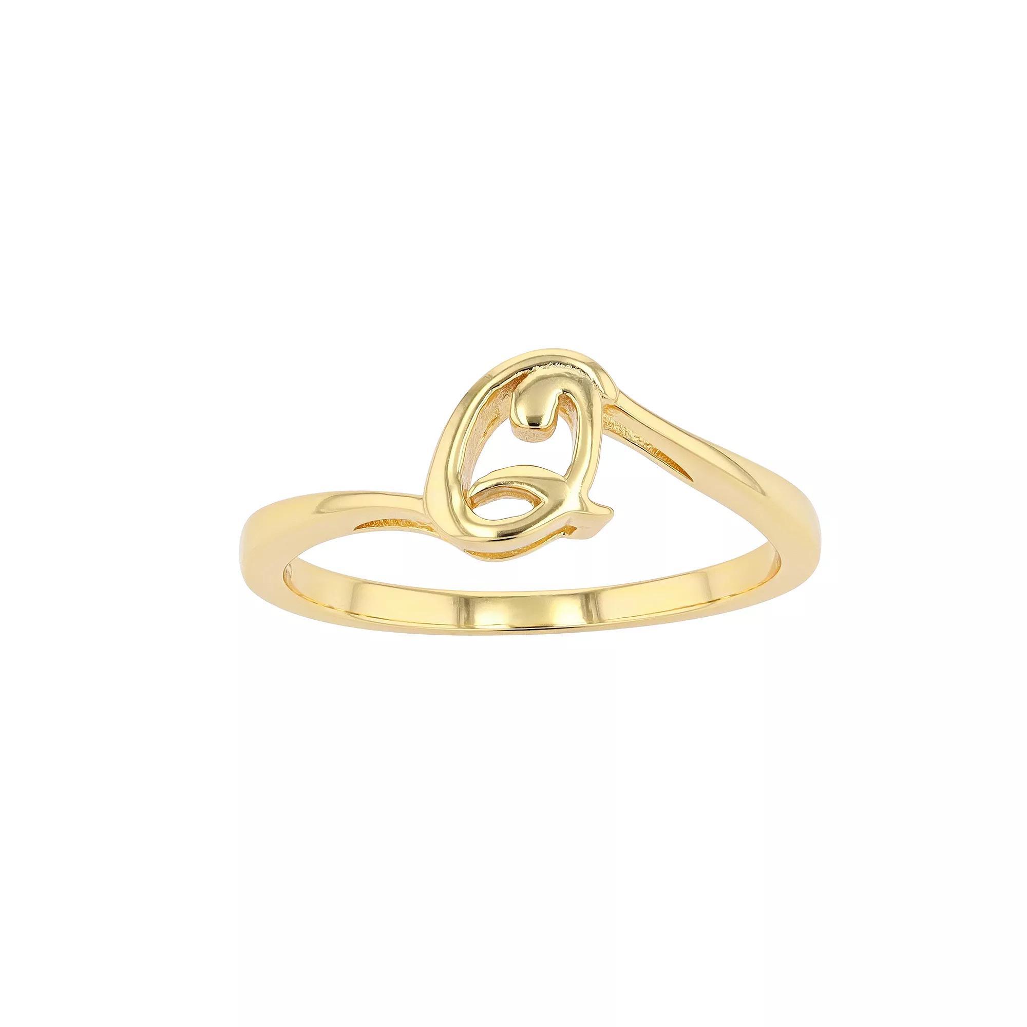 Traditions Jewelry Company 18k Gold Over Silver Script Initial Ring, Womens Product Image