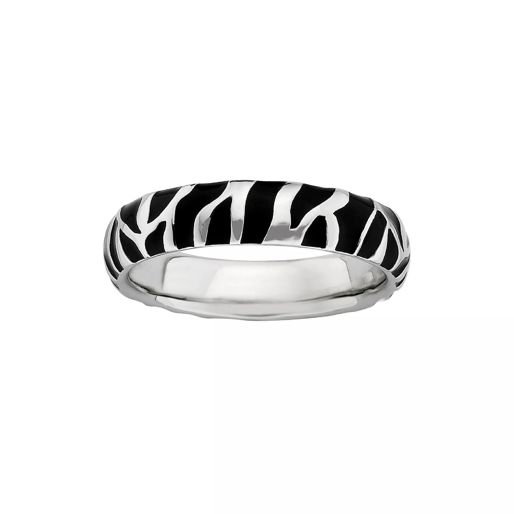 Stacks & Stones Sterling Silver Stack Ring, Women's, Size: 6, Black Product Image