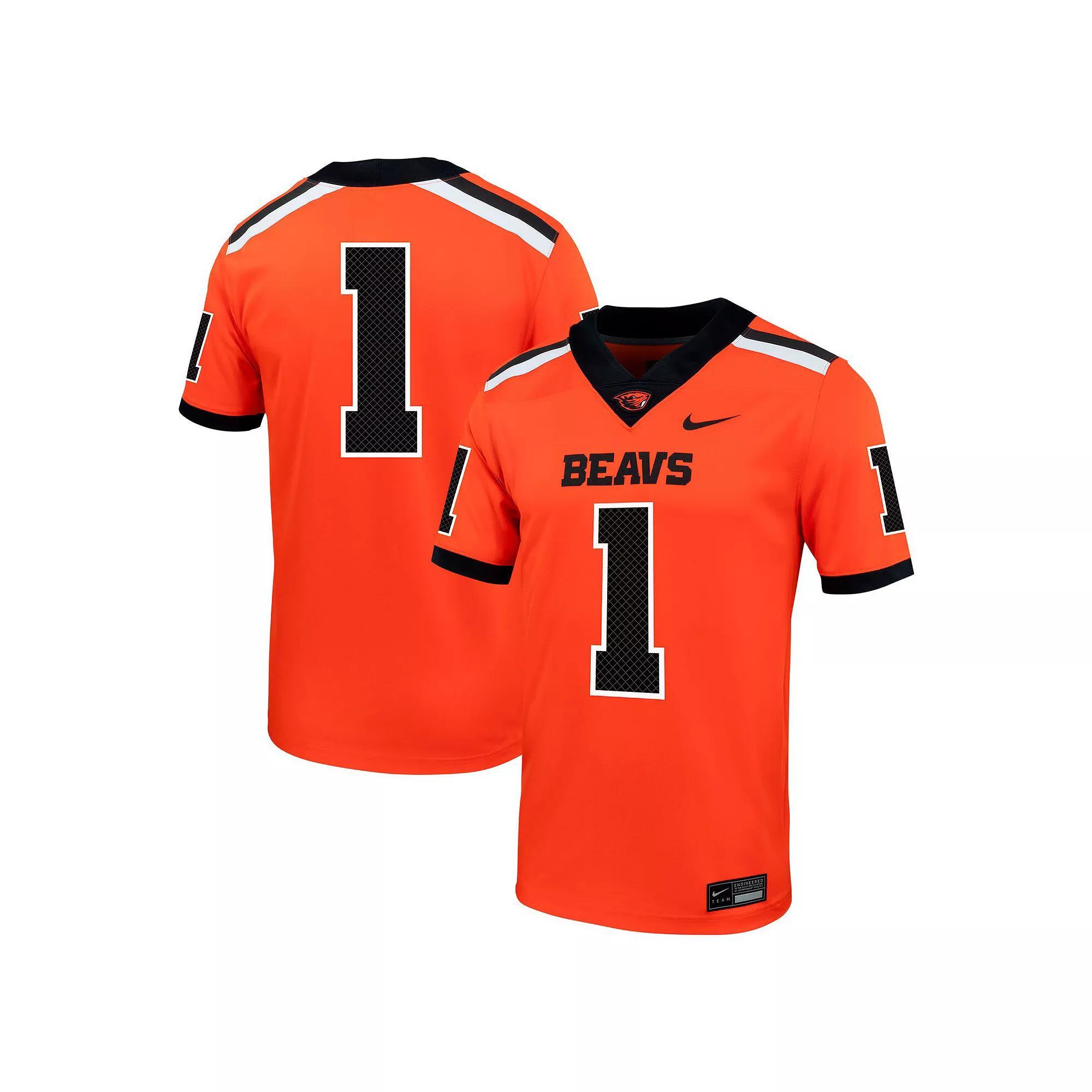Men's Nike #1 Orange Oregon State Beavers Untouchable Football Jersey, Size: Large Product Image