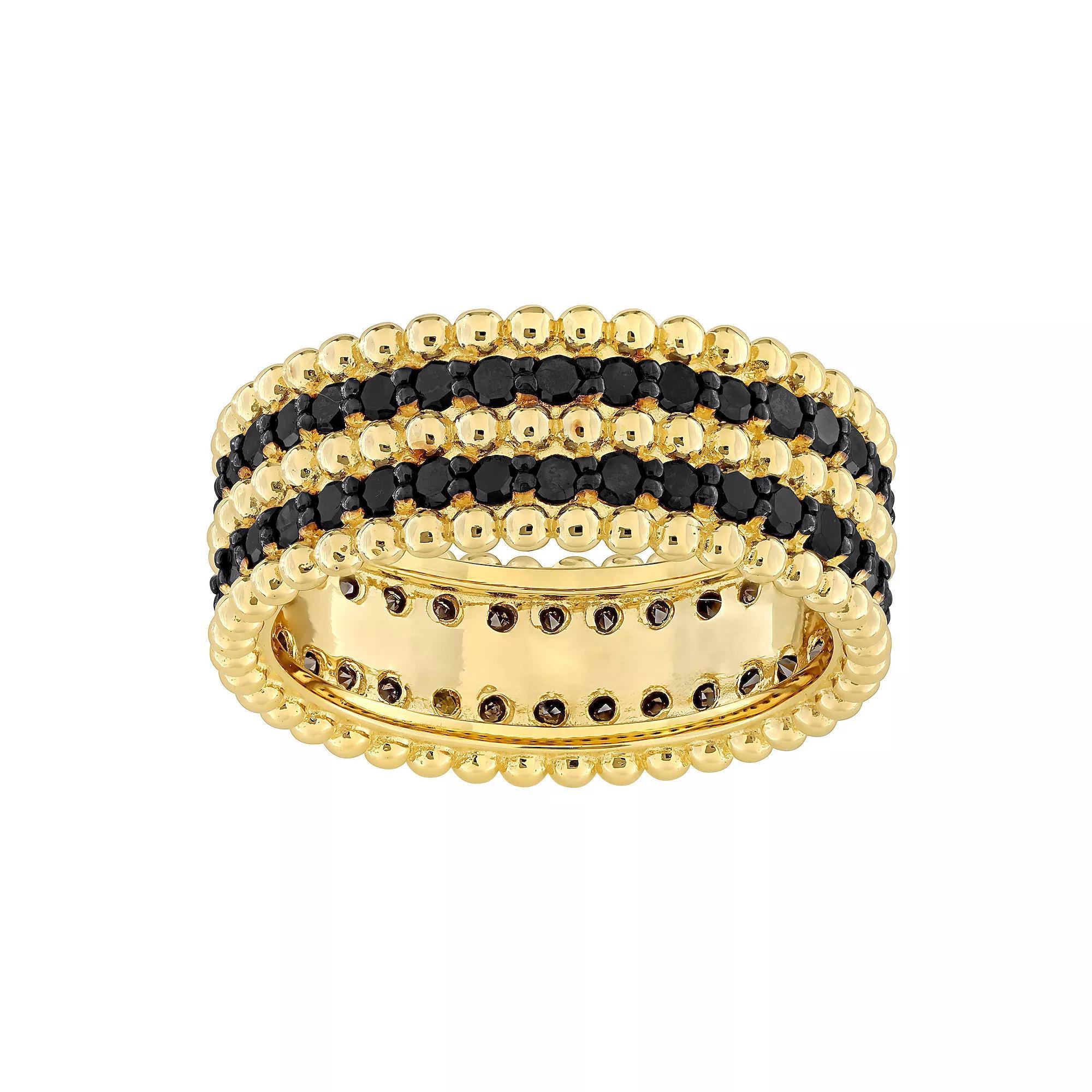 Stella Grace 14k Gold 1 1/6 Carat T.W. Black Diamond 5-Row Eternity Ring, Womens Product Image