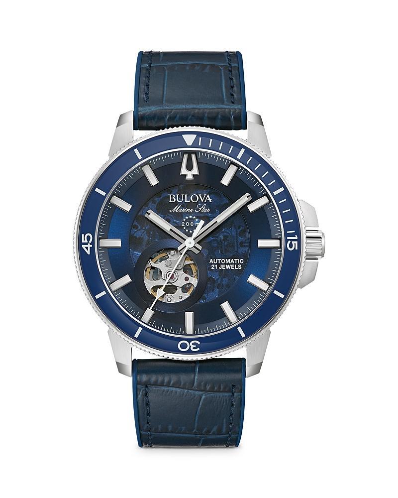 Bulova Mens Marine Star Automatic Gold Tone Stainless Steel Bracelet Watch - 97A174 Product Image