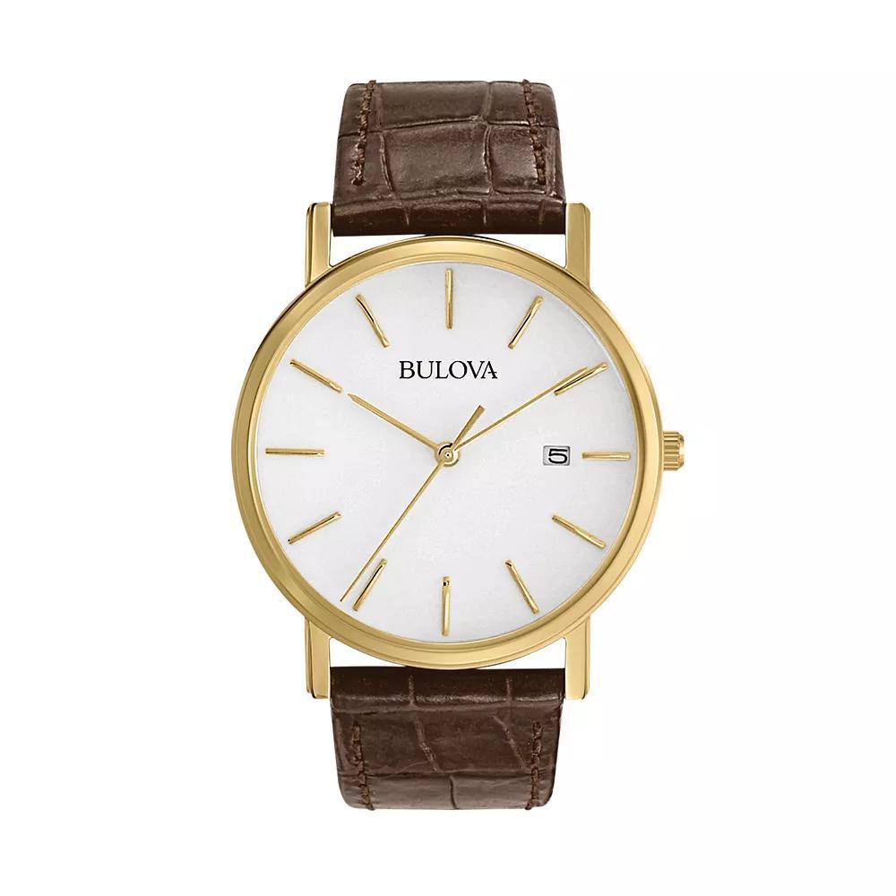 Bulova Mens Leather Watch - 97B100, Brown Product Image