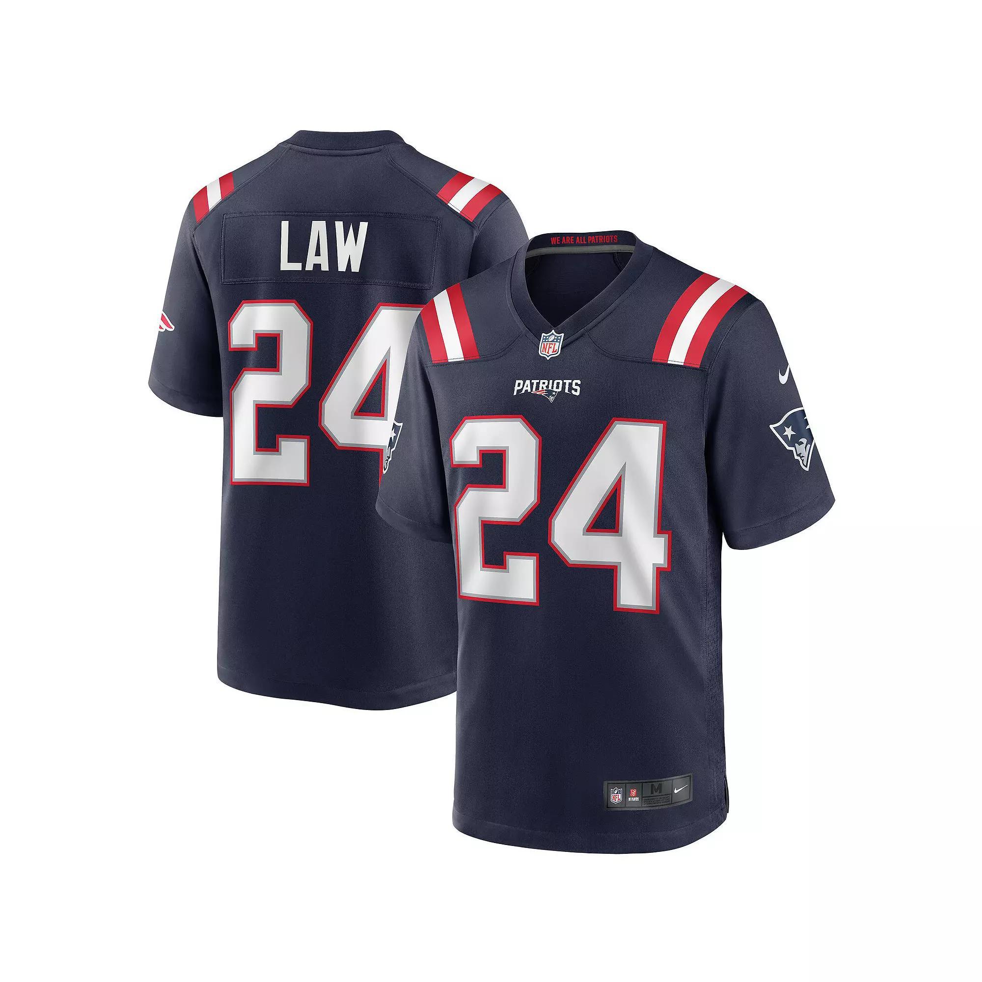 Men's Nike Ty Law Navy New England Patriots Game Retired Player Jersey, Size: Medium, Blue Product Image