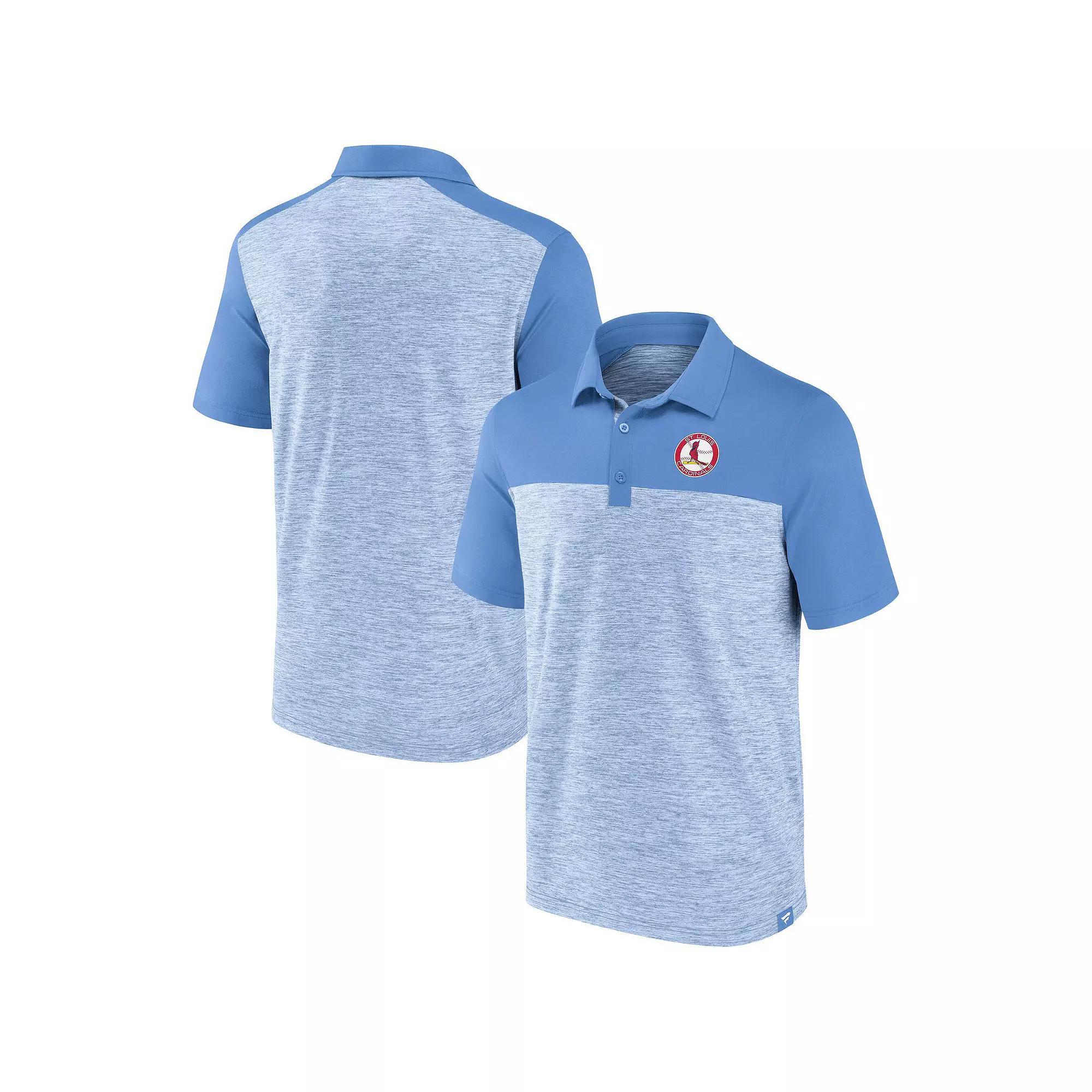Men's Fanatics Light Blue St. Louis Cardinals True Classics Avid Fan Brushed Polo, Size: Small Product Image