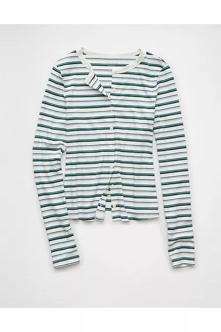 AE Long-Sleeve Button-Up T-Shirt Women's Product Image