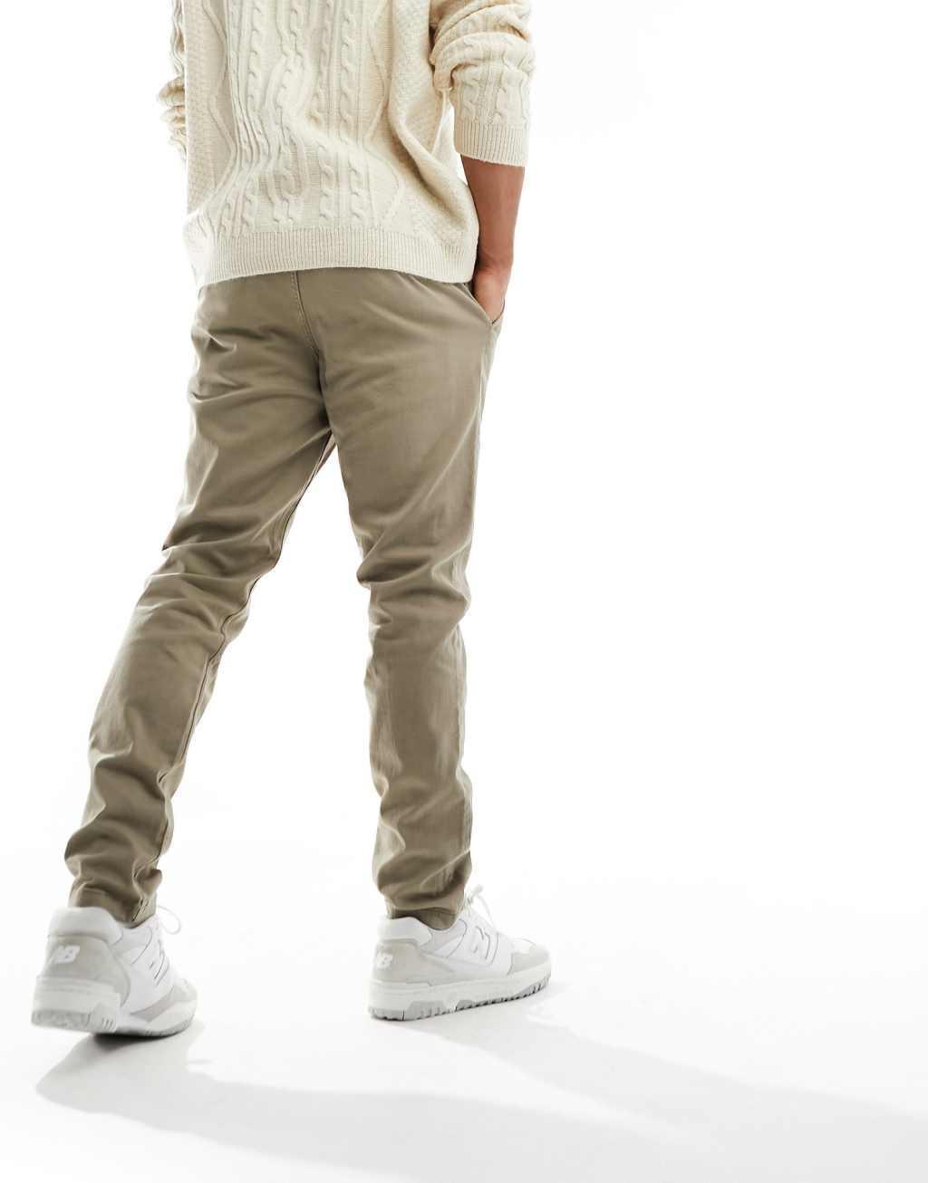 Jack & Jones Intelligence slim fit chinos in sand  Product Image
