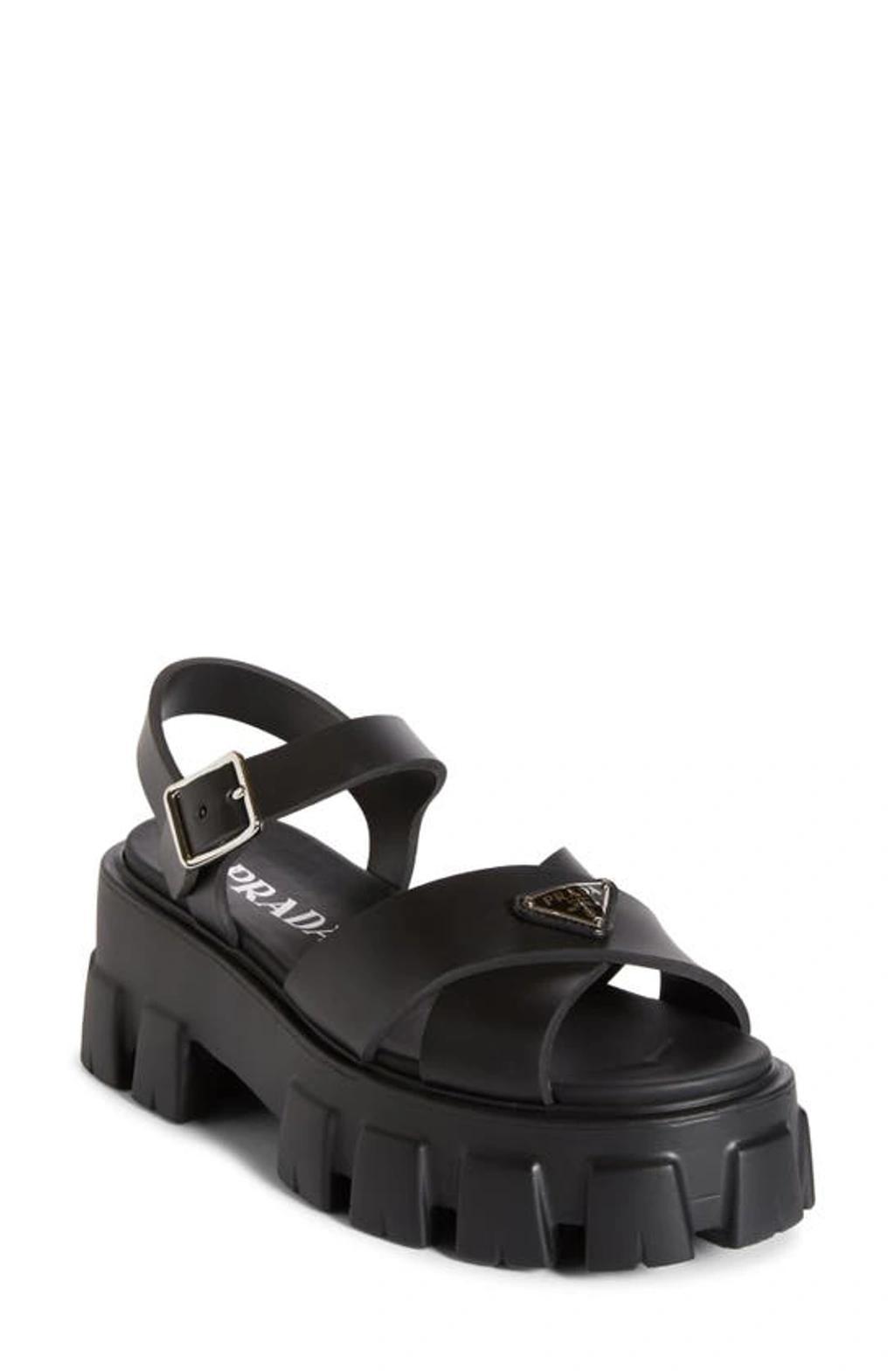 Prada Womens Monolith Rubber Sandals Product Image