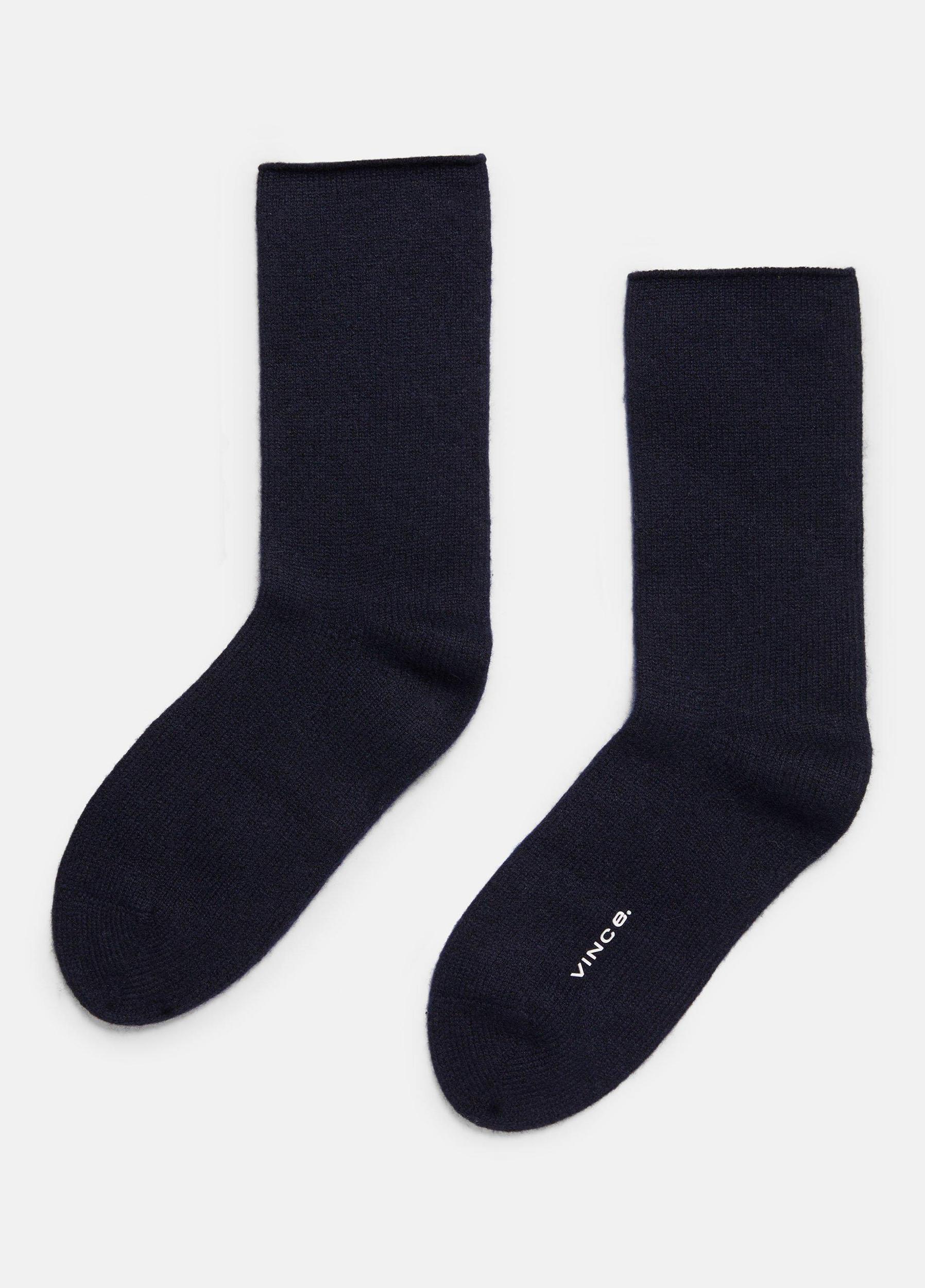 Womens Womens Cashmere Jersey Short Sock, Medium Heather Grey, Size M/L Vince Product Image