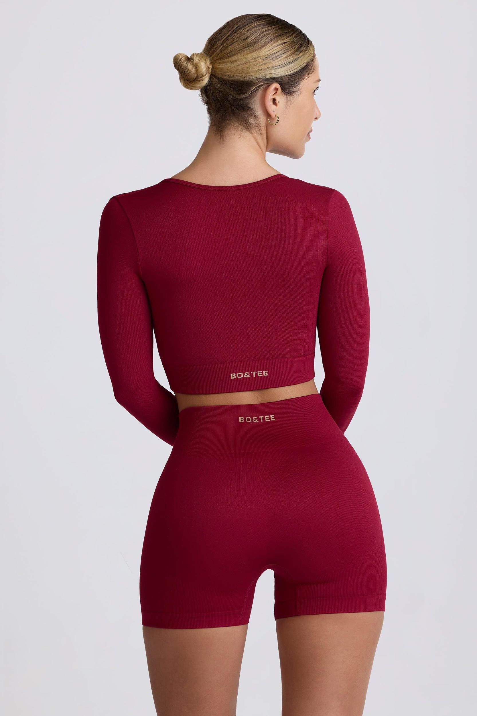 Super Sculpt Seamless High-Waist Mini Shorts in Burgundy Product Image