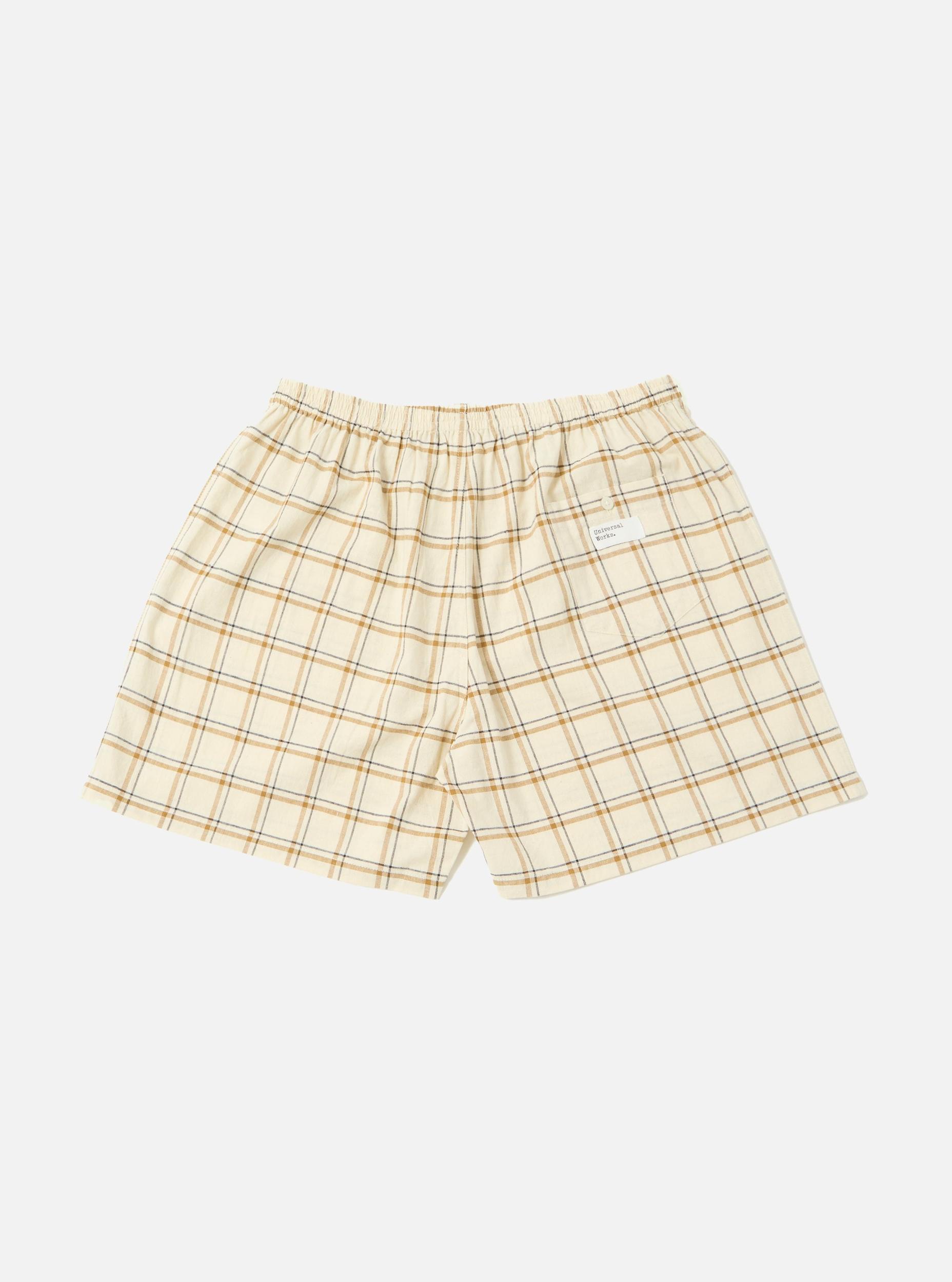 Universal Works Boxer Short in Ecru PJ Plaid Product Image