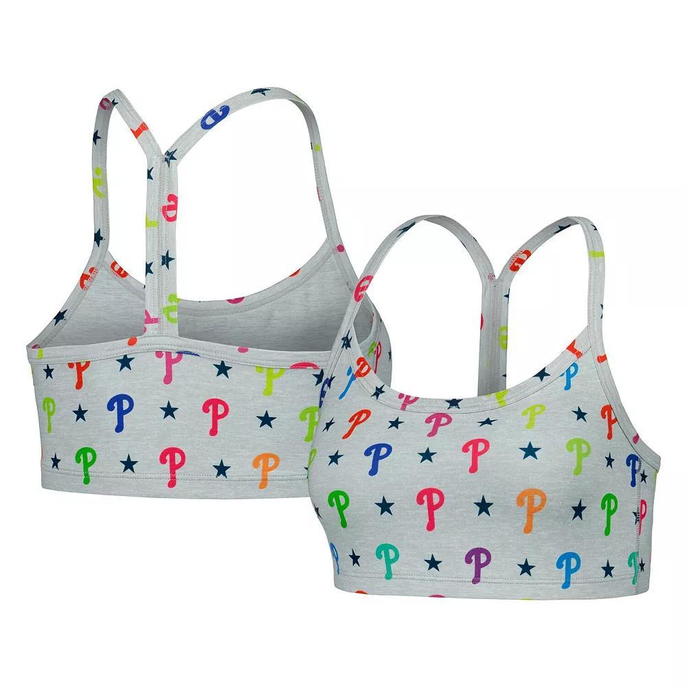 Women's Gray Philadelphia Phillies TLC Rainbow Bra, Size: Small, Grey Product Image