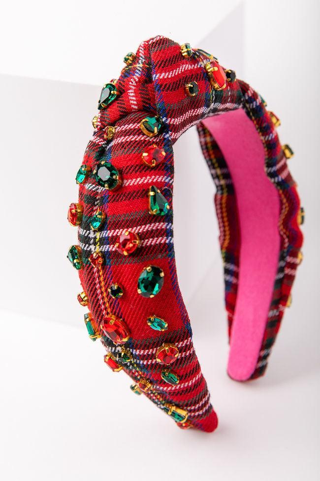Tartan and Rhinestone Knotted Headband SALE Product Image
