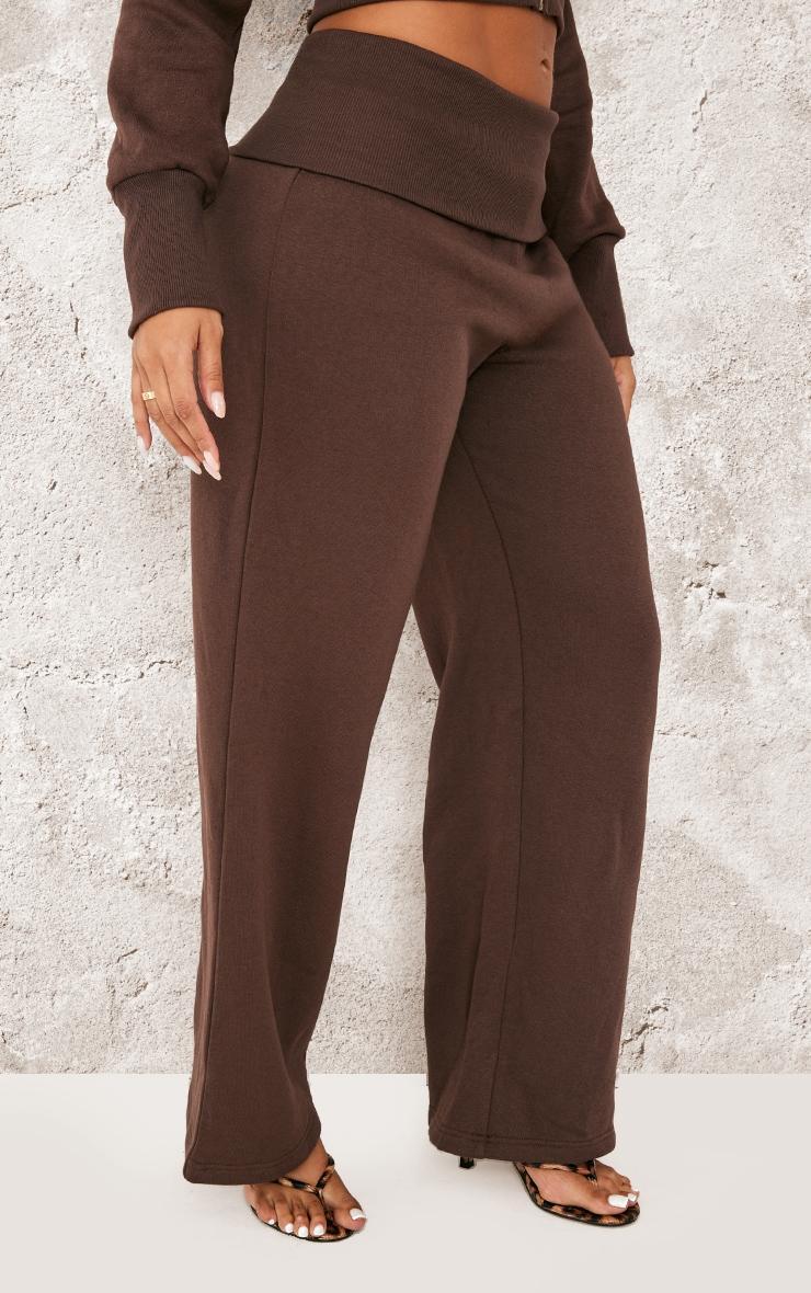 Shape Chocolate Foldover Waist Flare Sweatpants Product Image