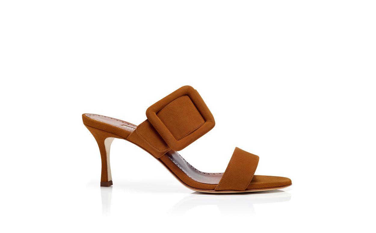 GABLE Brown Suede Open Toe Mules Product Image