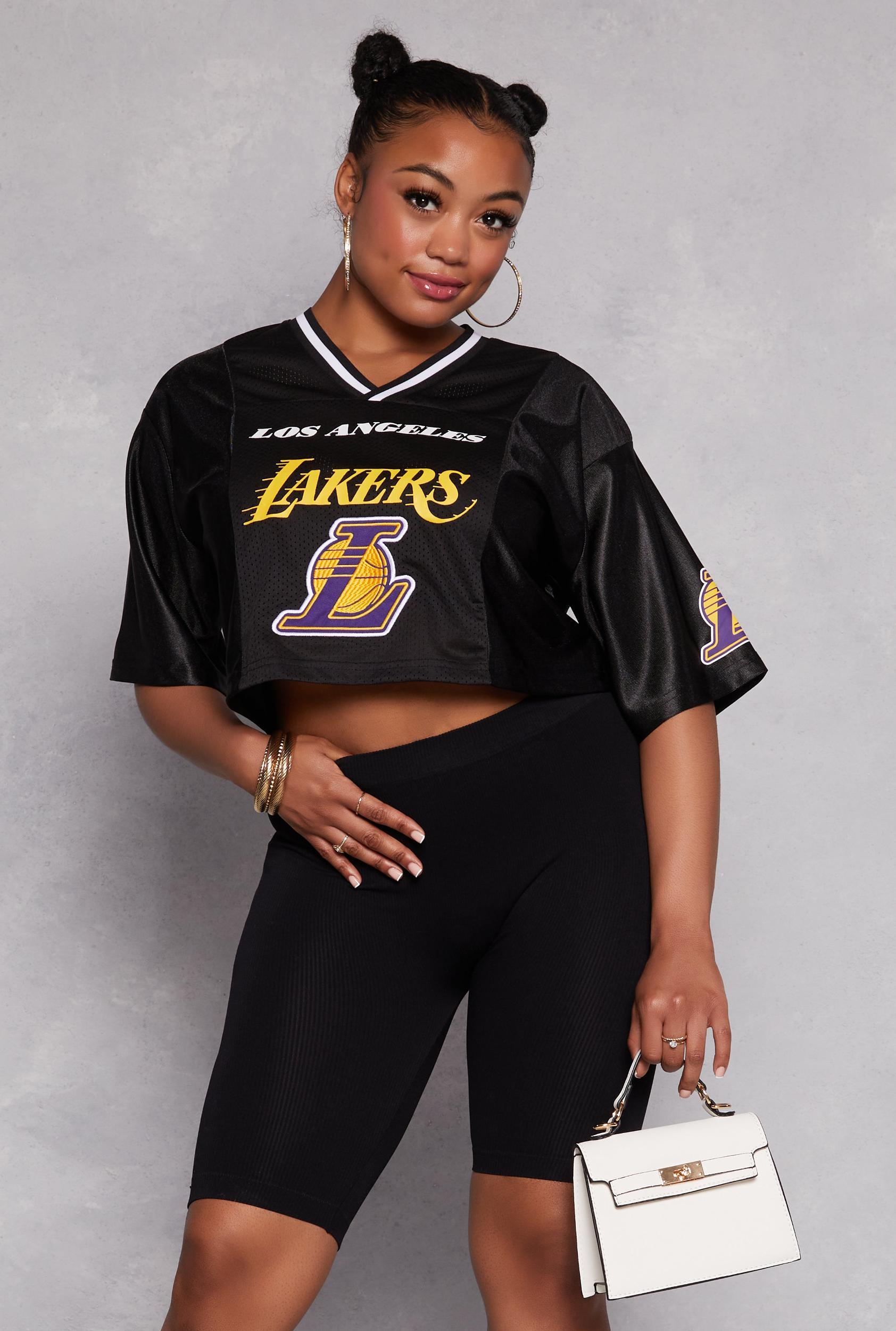 Womens Plus Size NBA Los Angeles Lakers Cropped Jersey Product Image