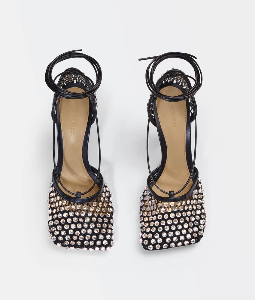 Women's Sparkle Stretch Lace-Up Sandal in Black Product Image
