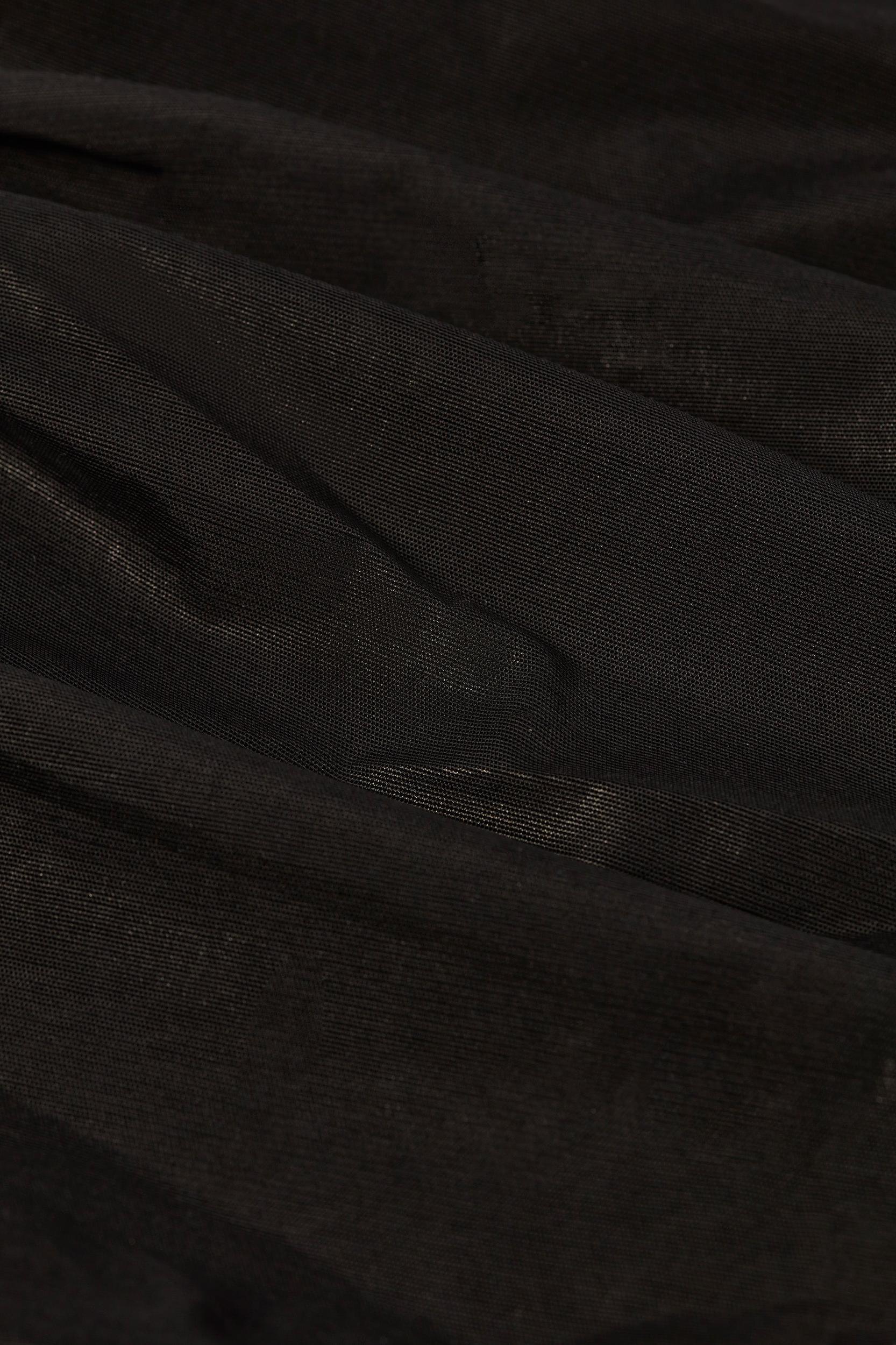 Metallic Ruched Cut-Out Flared Jumpsuit in Black Product Image