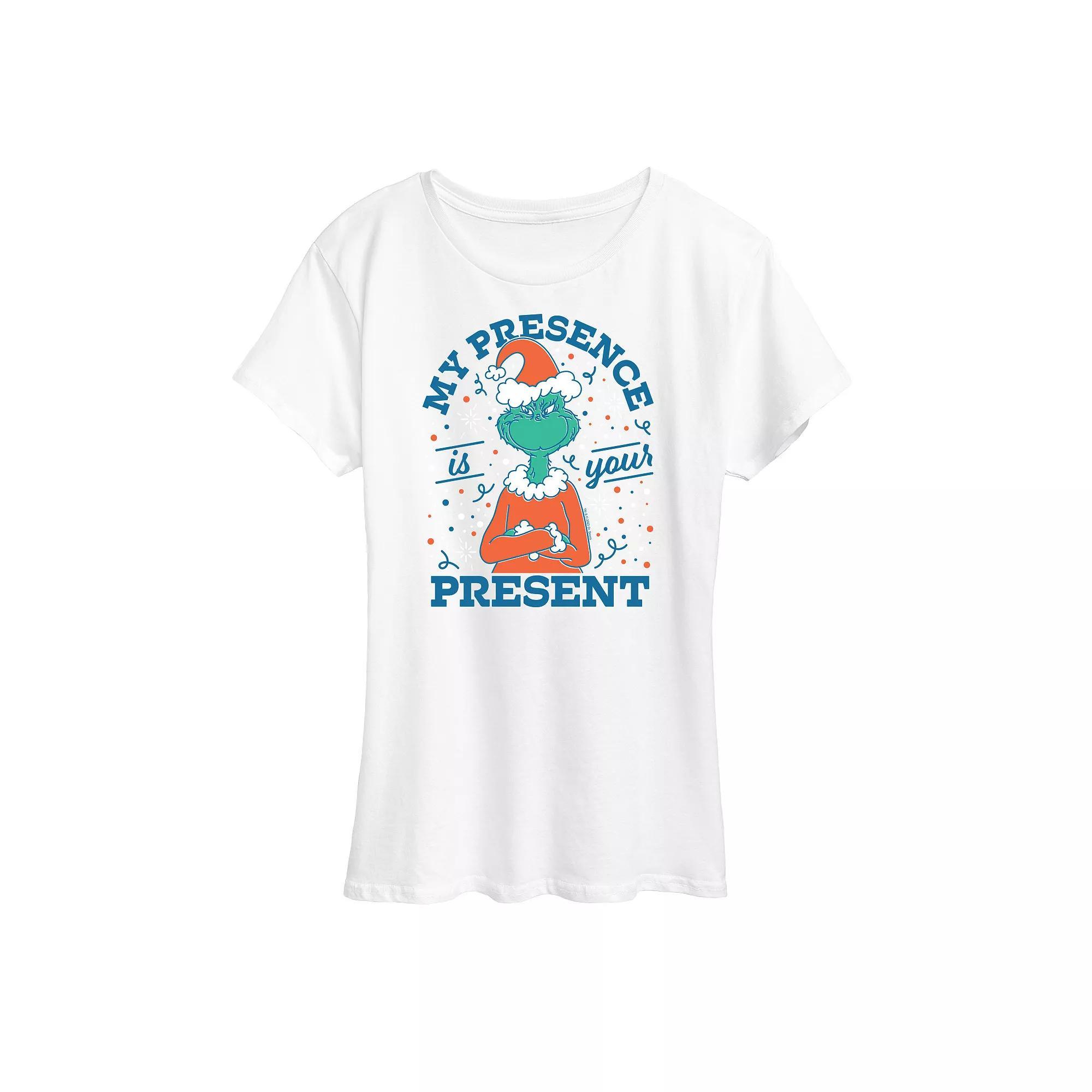 Womens Dr. Seuss The Grinch Present Graphic Tee, Girls Product Image