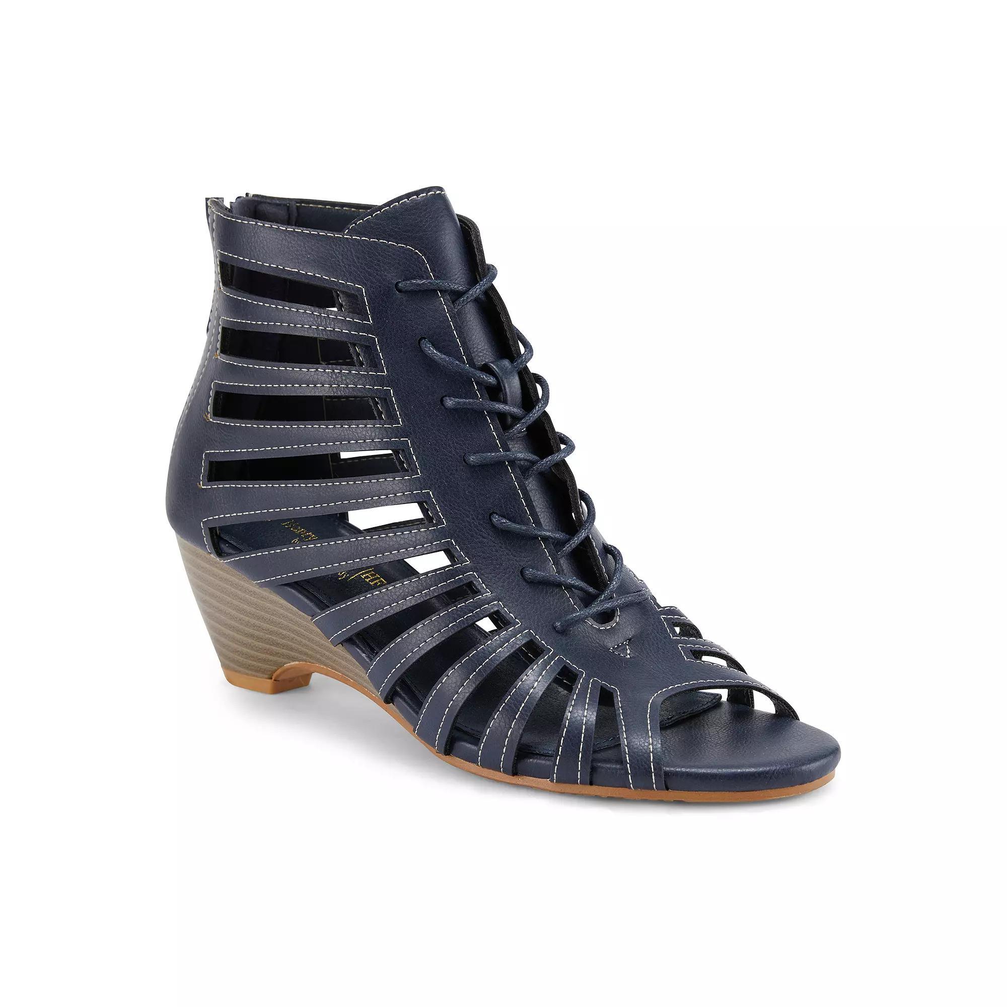 Henry Ferrera Nira Women's Gladiator Wedge Sandals, Size: 8, Blue Product Image