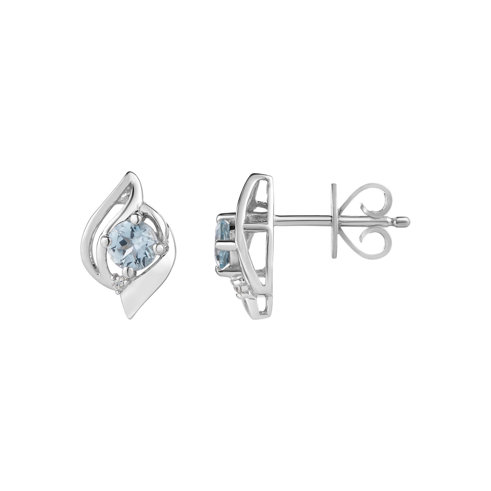 Sterling Silver Aquamarine Earrings, Women's Product Image