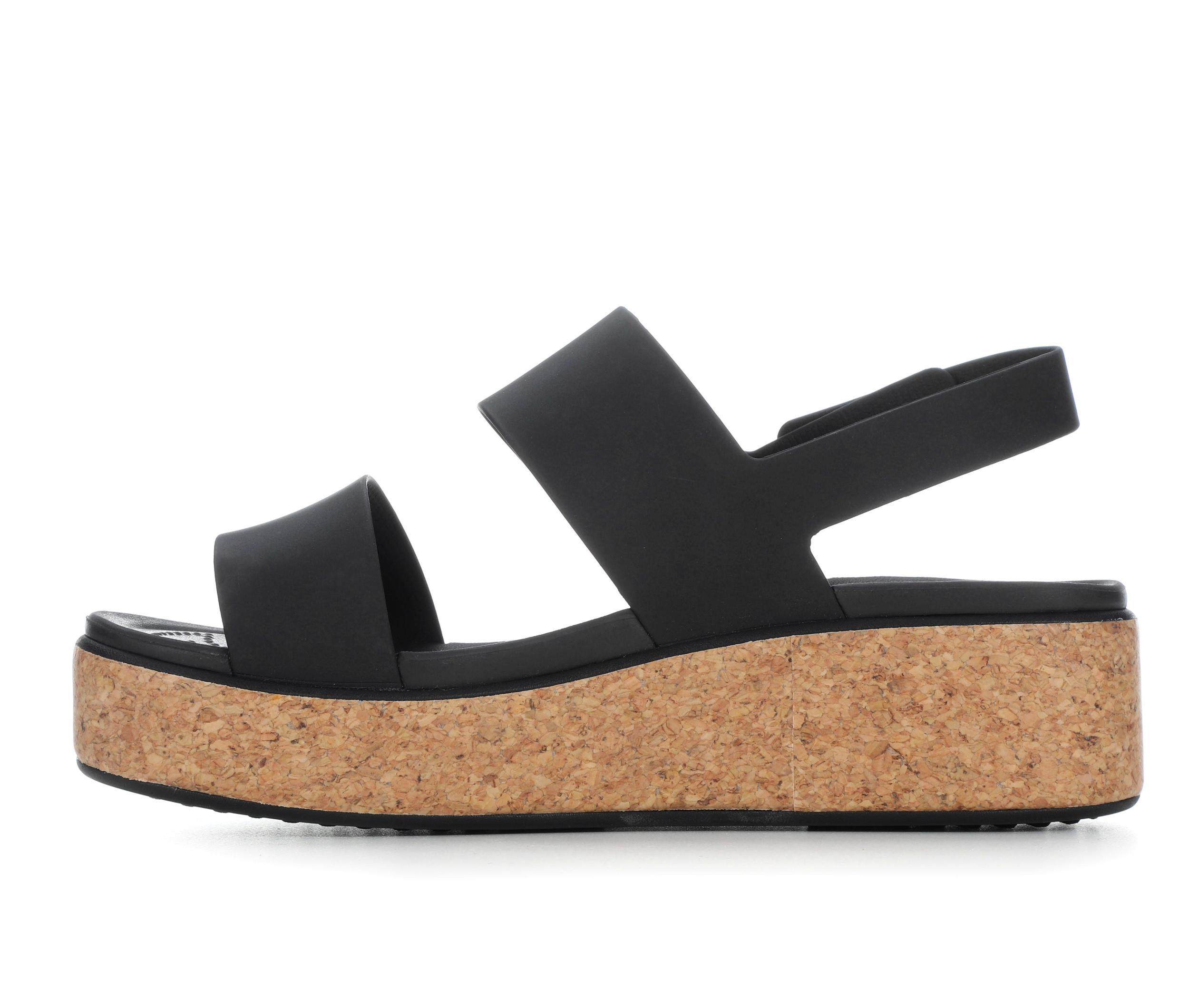 Women's Crocs Brooklyn Cork Low Wedge Sandals Product Image