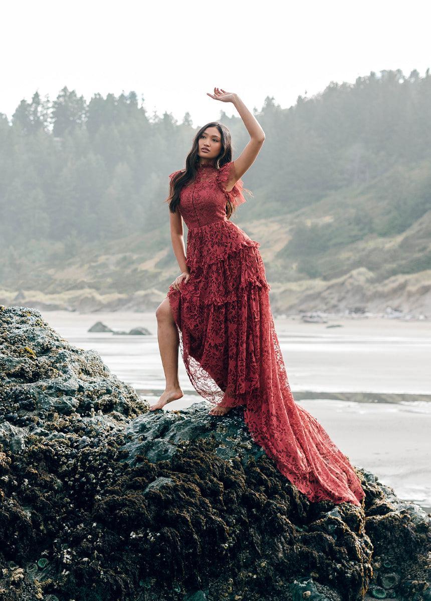 Allegra Impact Dress in Marsala Female Product Image