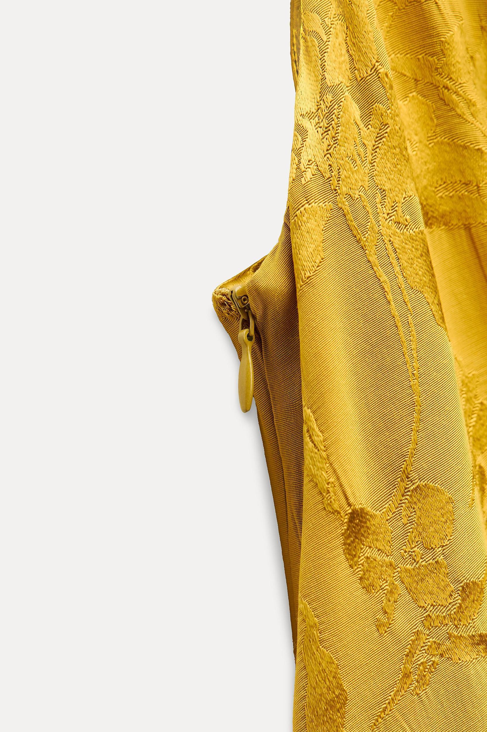 SATIN EFFECT JACQUARD MIDI DRESS Product Image