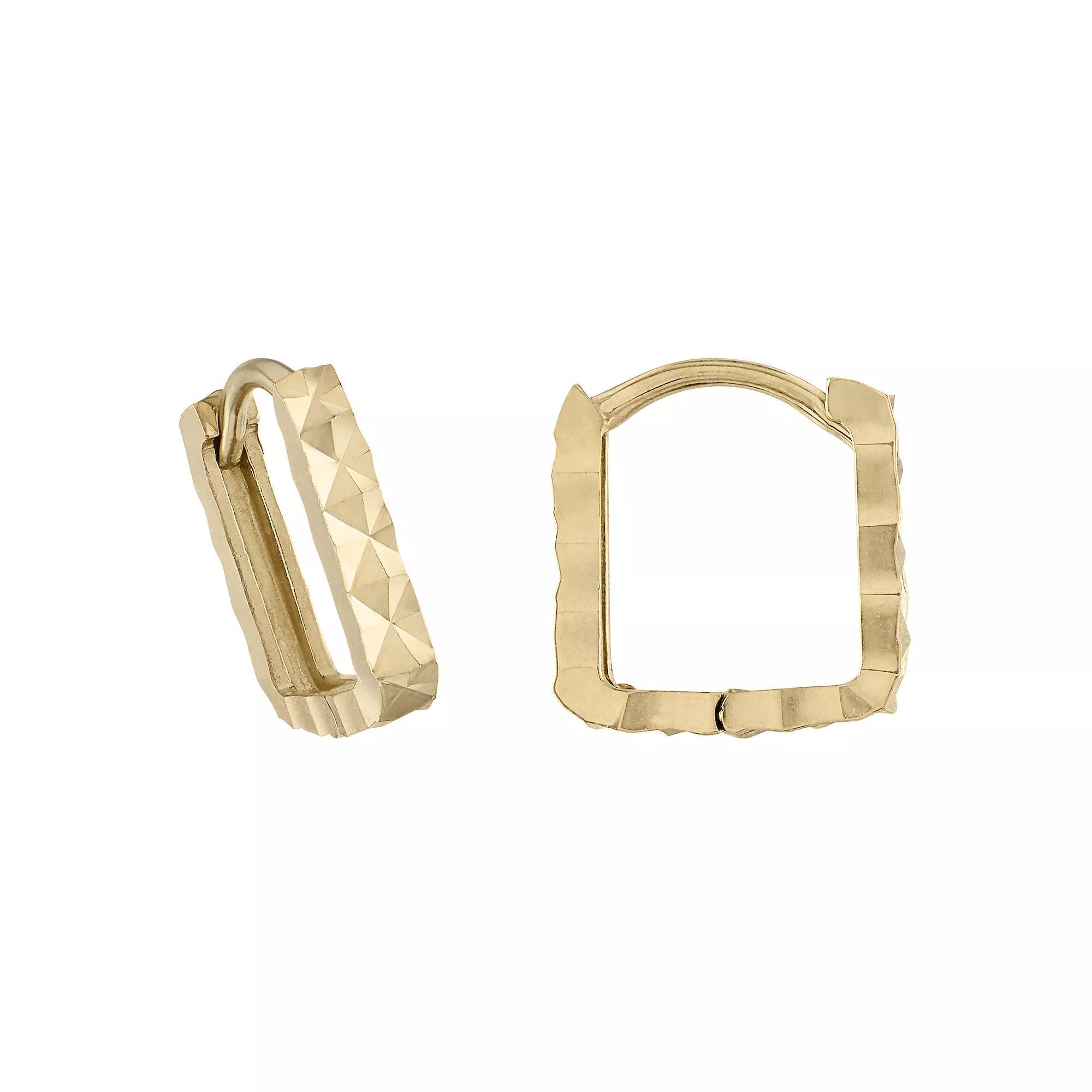 Amella Jewels 14k Gold Square Huggie Earring, Women's Product Image
