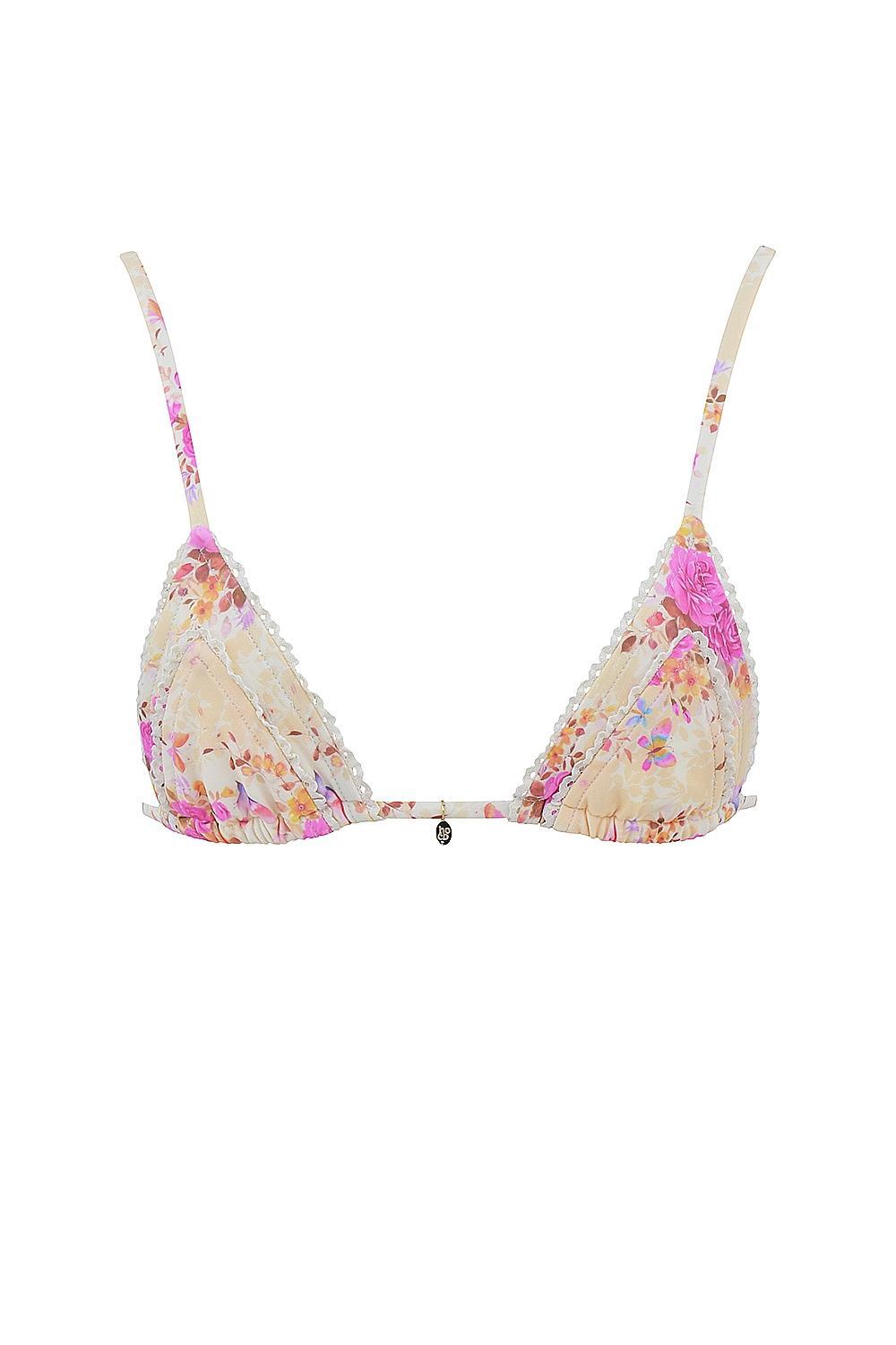 Corsica  floral print ruffle trim bikini top Product Image